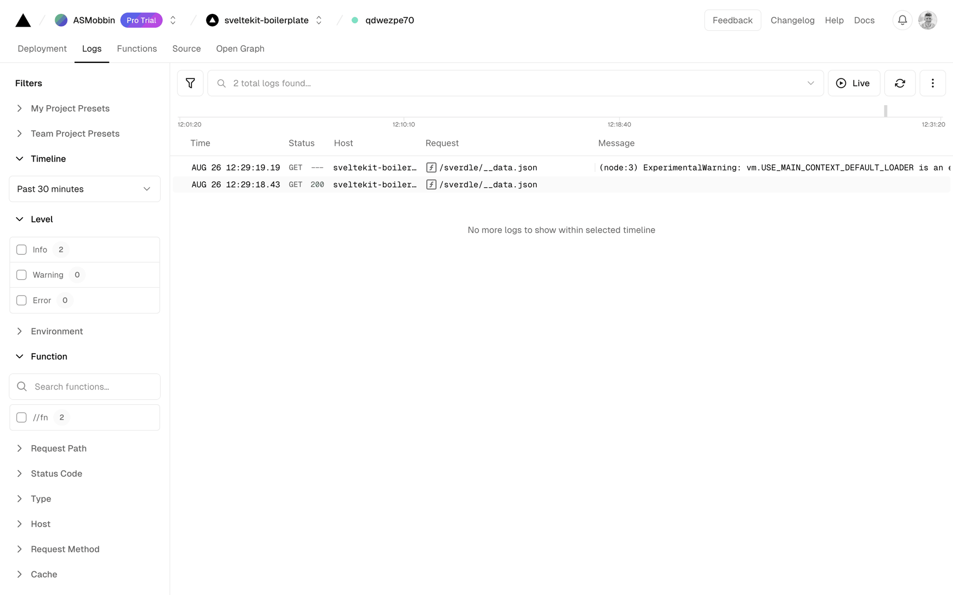 Vercel Web Developer Tools interface screenshot 11