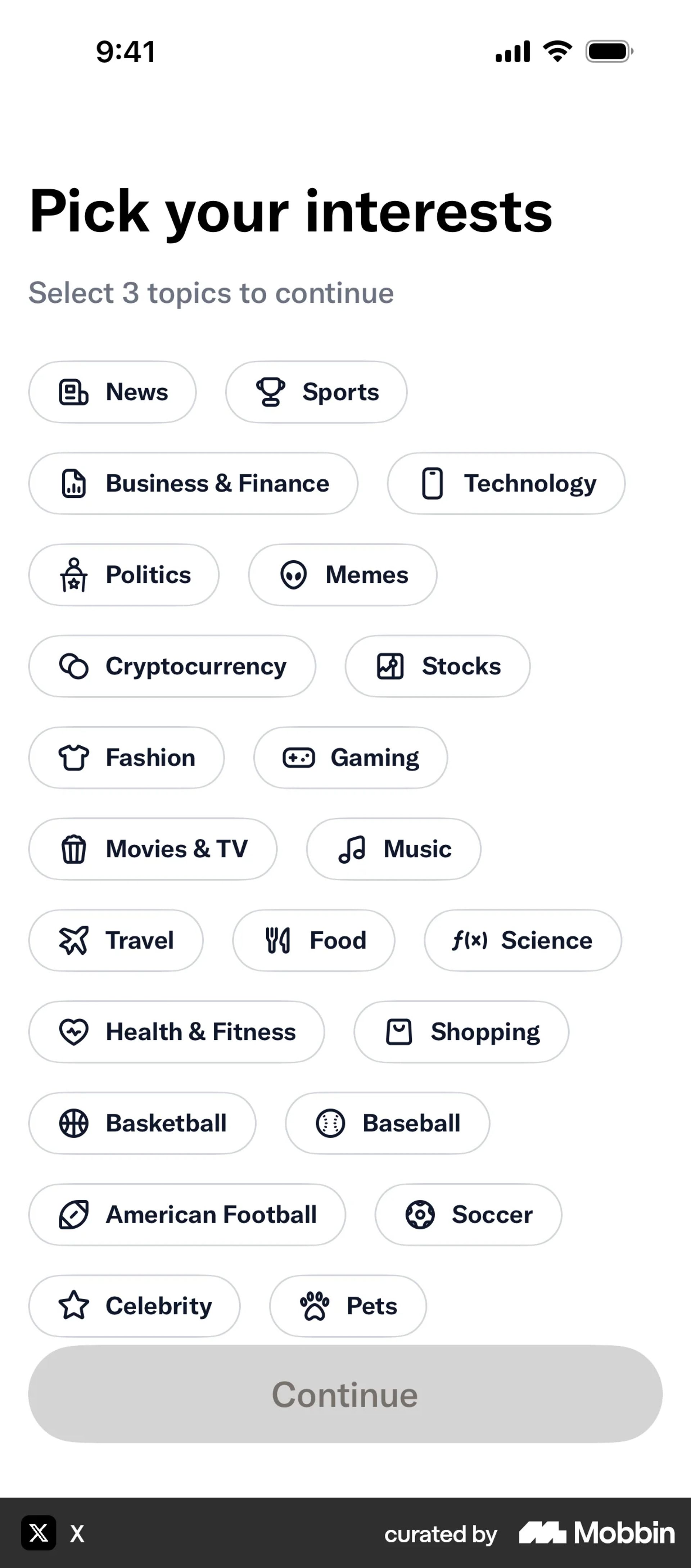 Onboarding on X (ios) screen 16