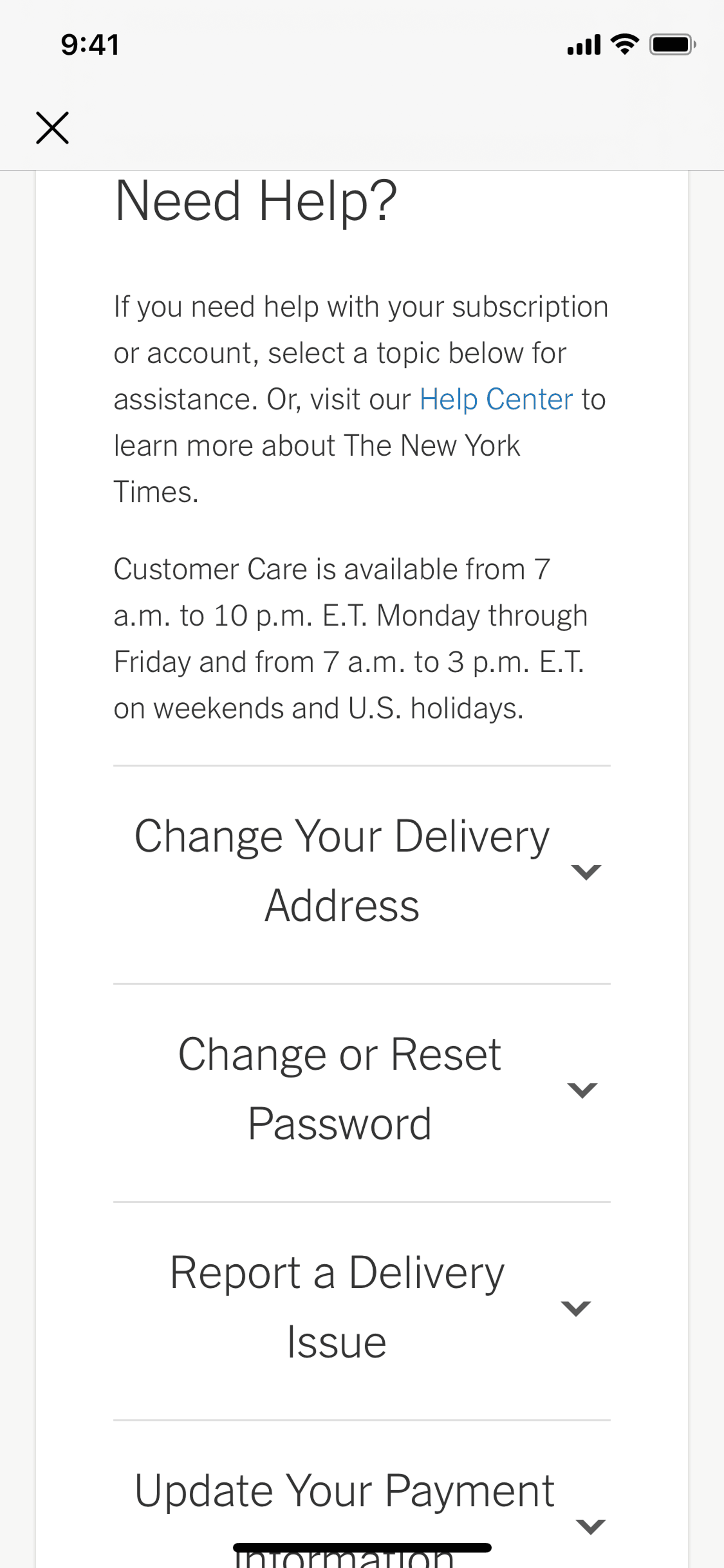 The New York Times iOS News interface screenshot 13