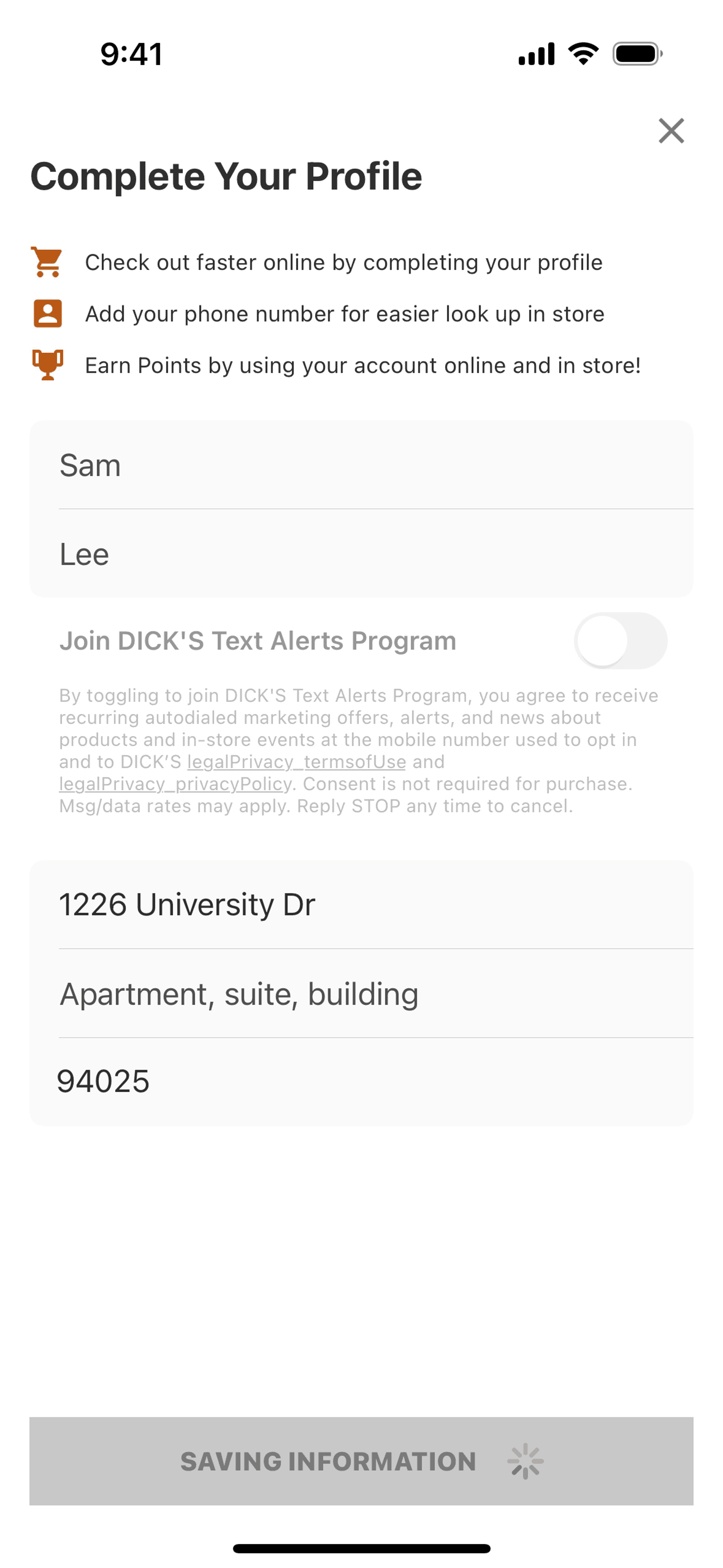 DICK’S Sporting Goods iOS Shopping interface screenshot 10