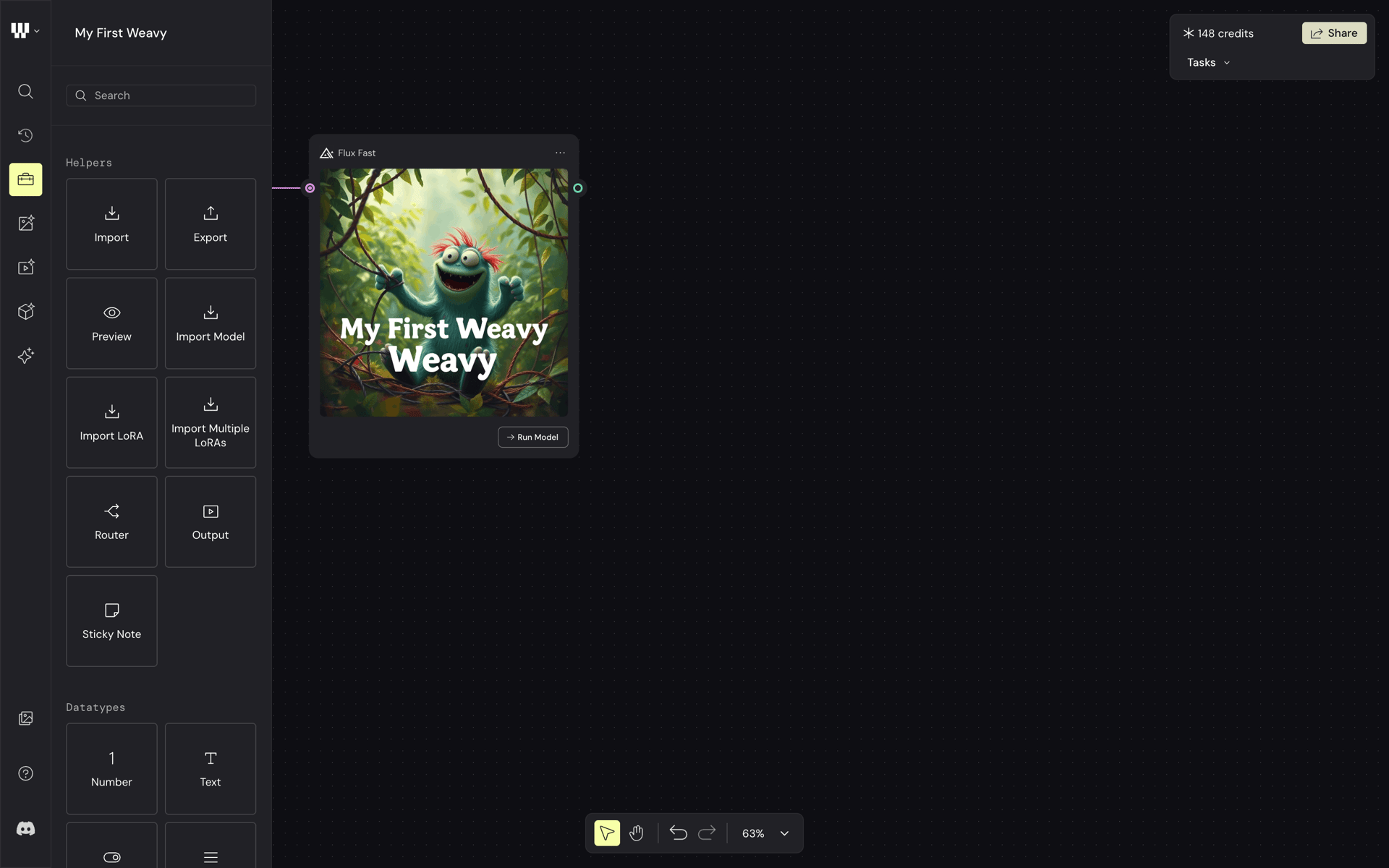 Weavy Web AI interface screenshot 3