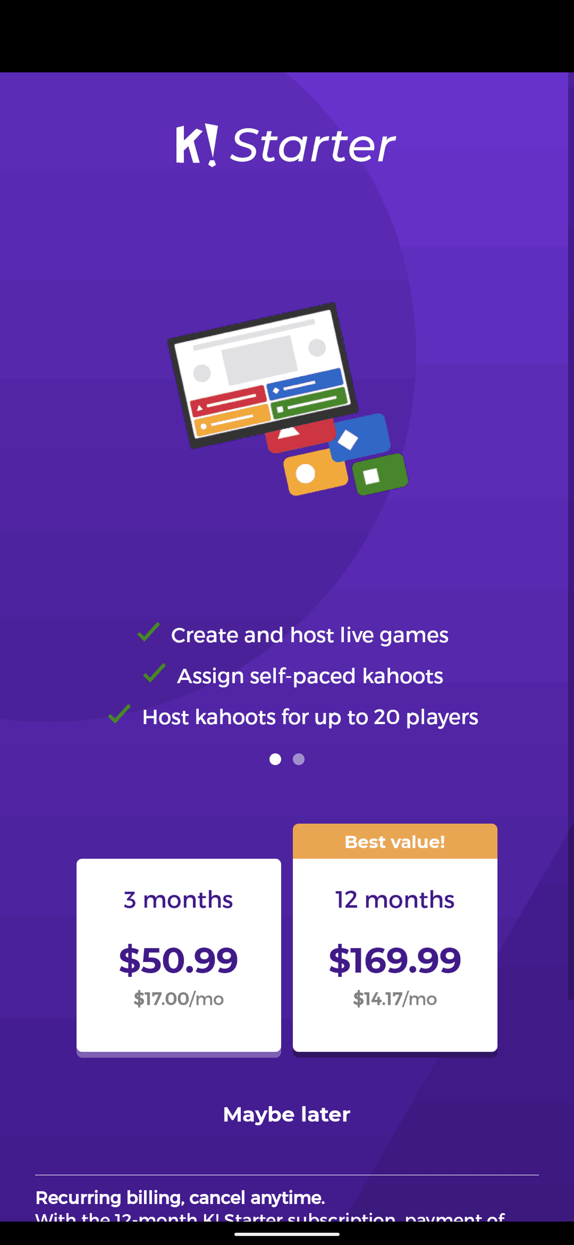 Kahoot! Android Education interface screenshot 12