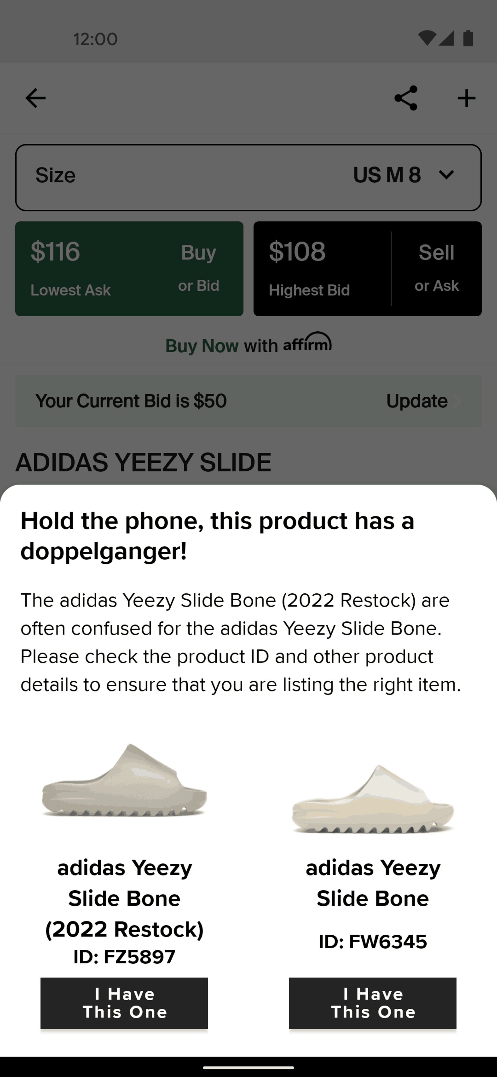 StockX Android Shopping interface screenshot 7