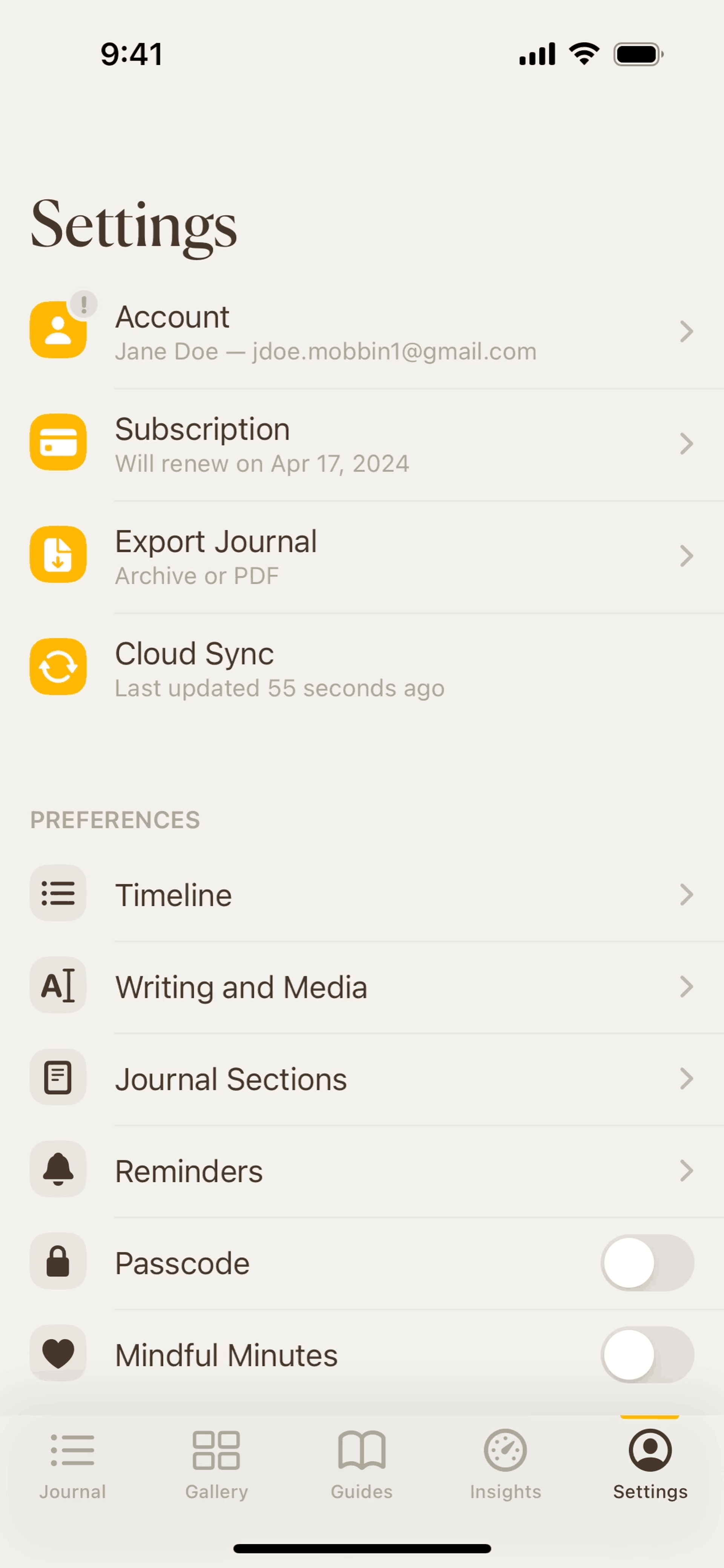 5 Minute Journal iOS Health & Fitness interface screenshot 17
