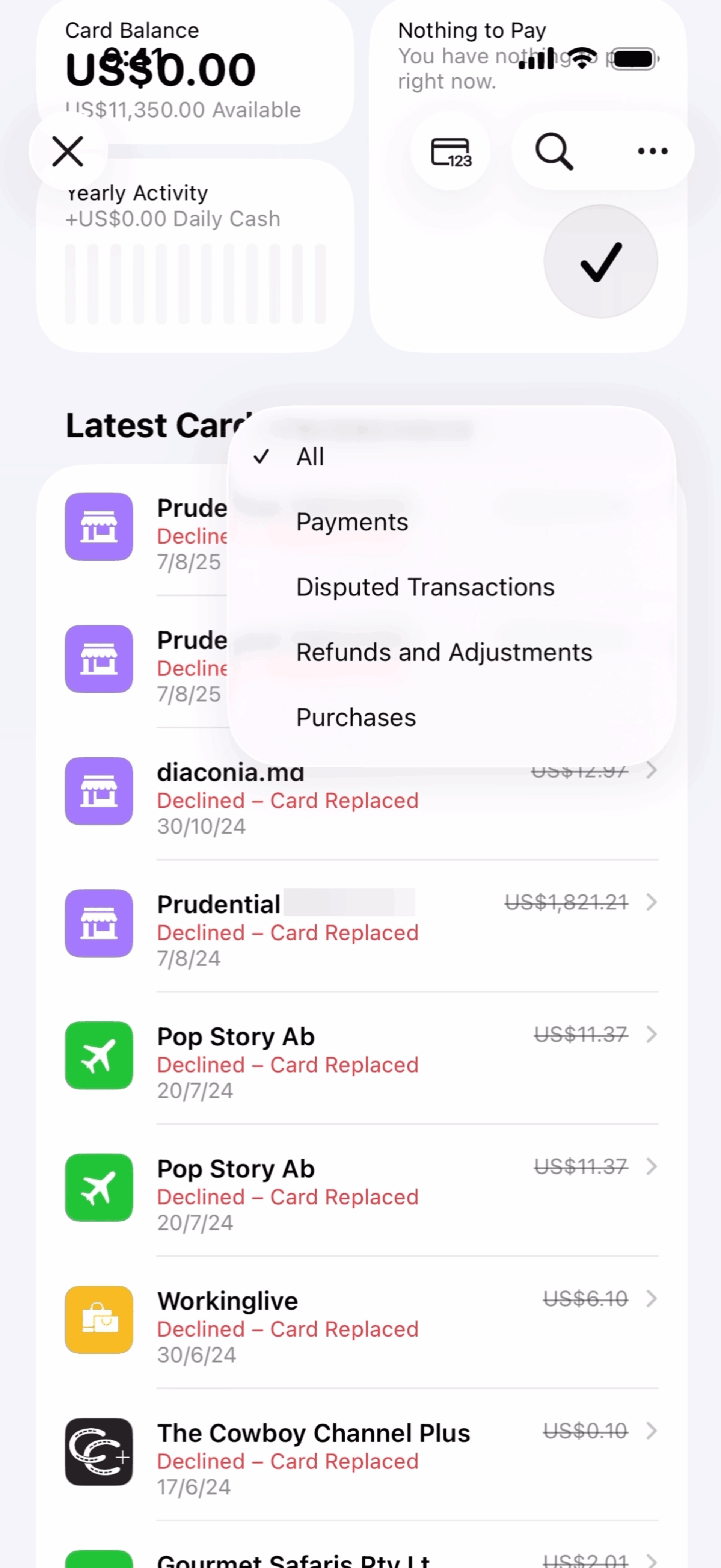 Apple Wallet iOS Finance interface screenshot 3