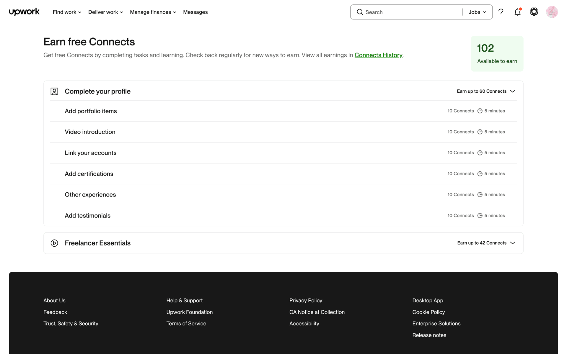 Upwork Web Business interface screenshot 11