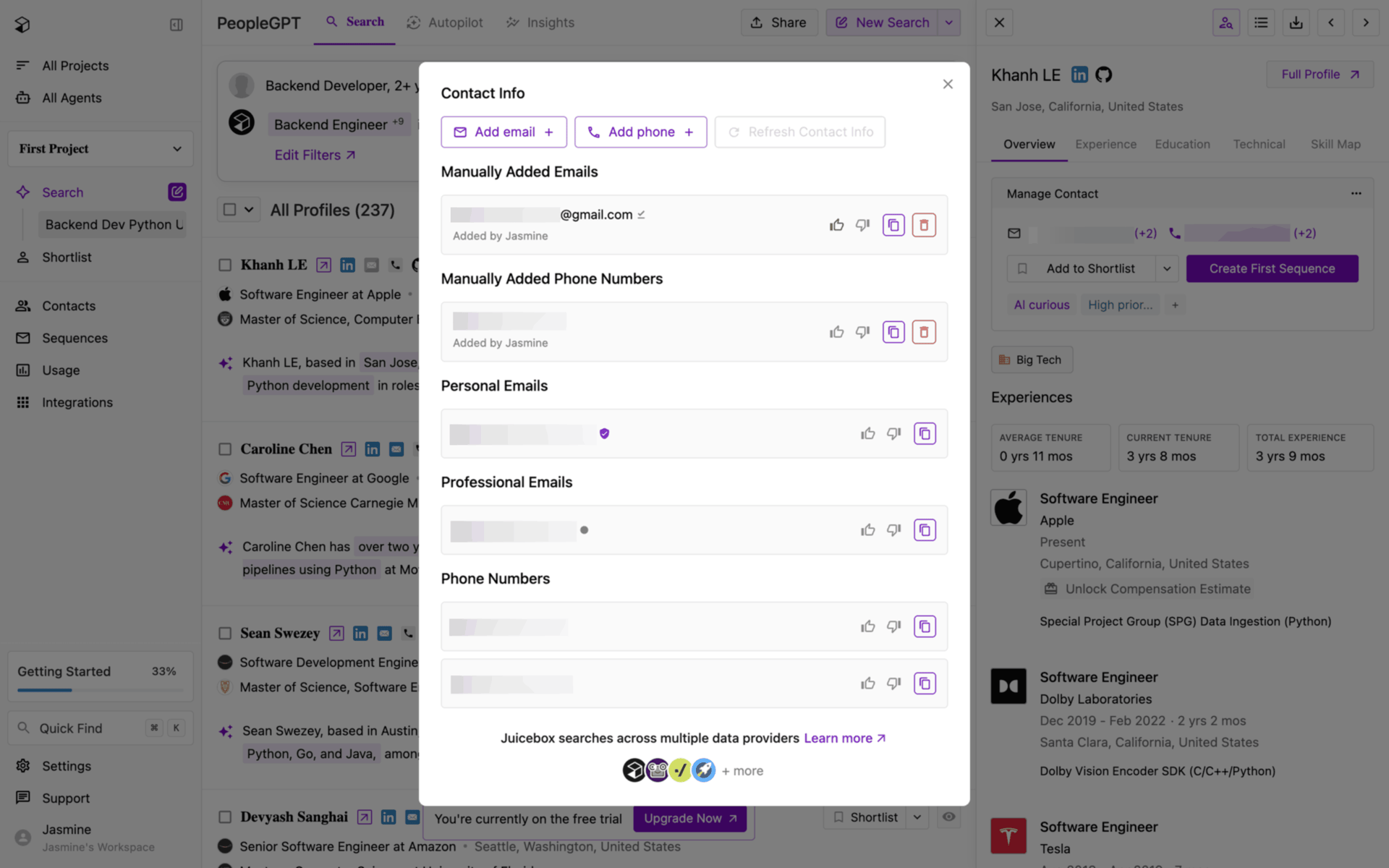 Juicebox Web Jobs & Recruitment interface screenshot 23