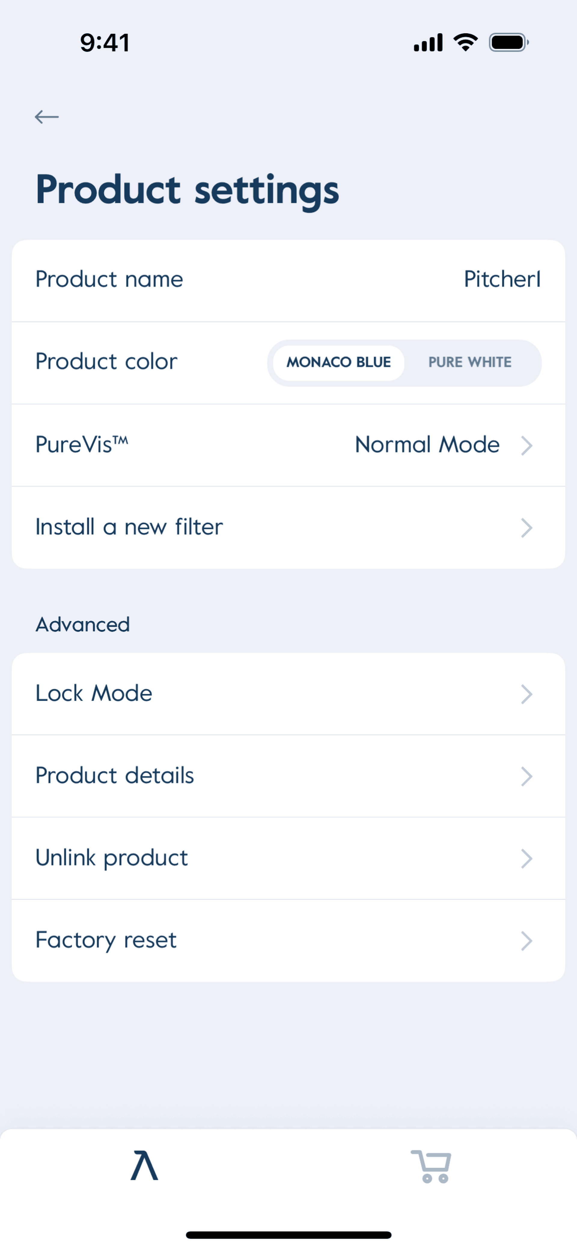 LARQ iOS Lifestyle interface screenshot 10