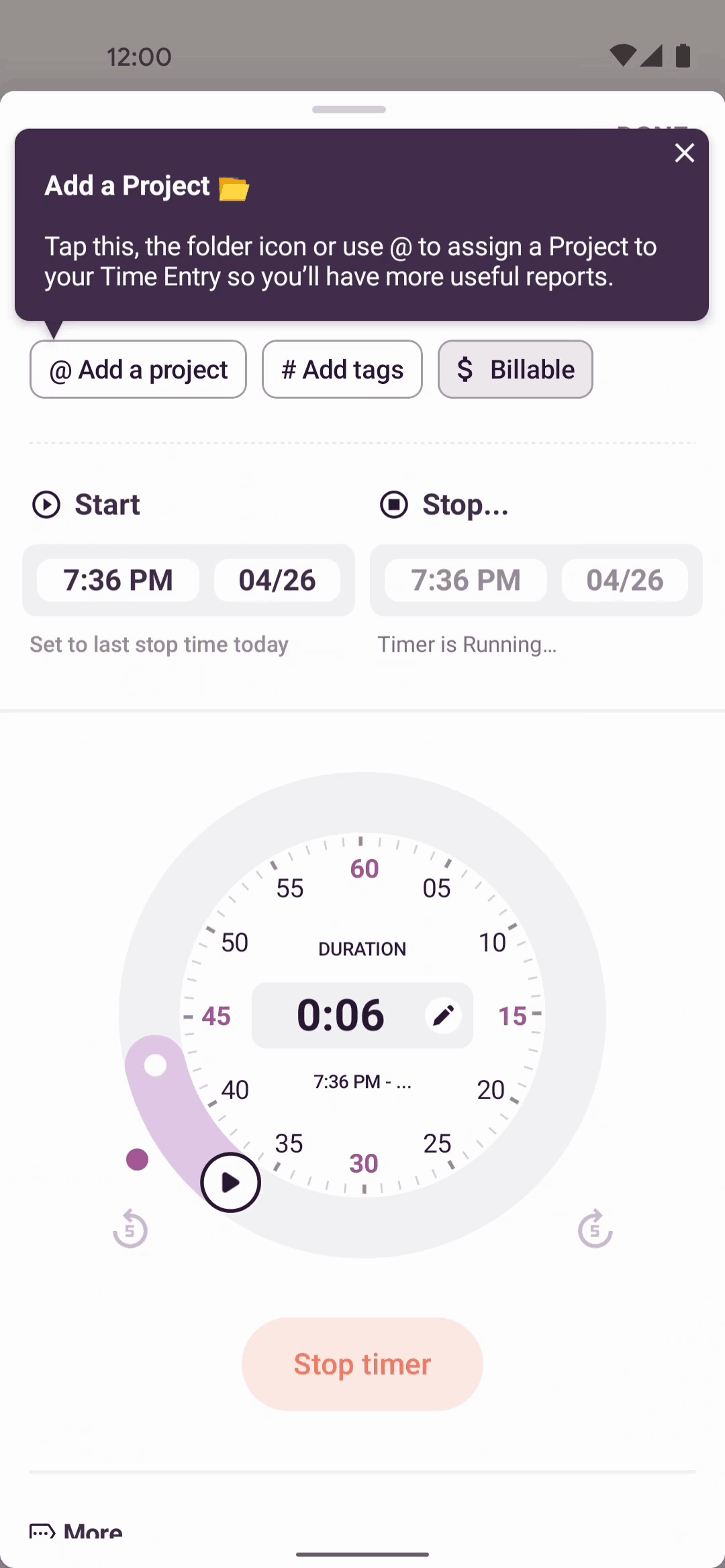 Toggl Track Android Business interface screenshot 23