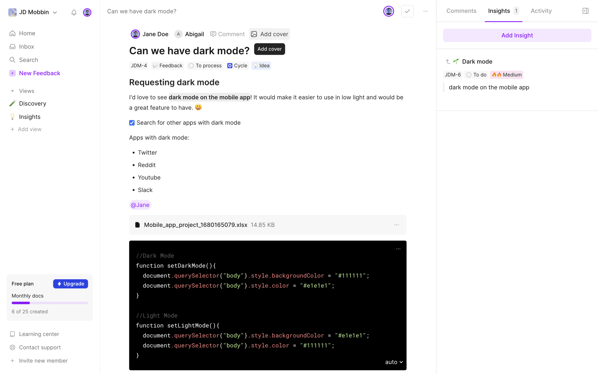 Cycle Web Productivity interface screenshot 16