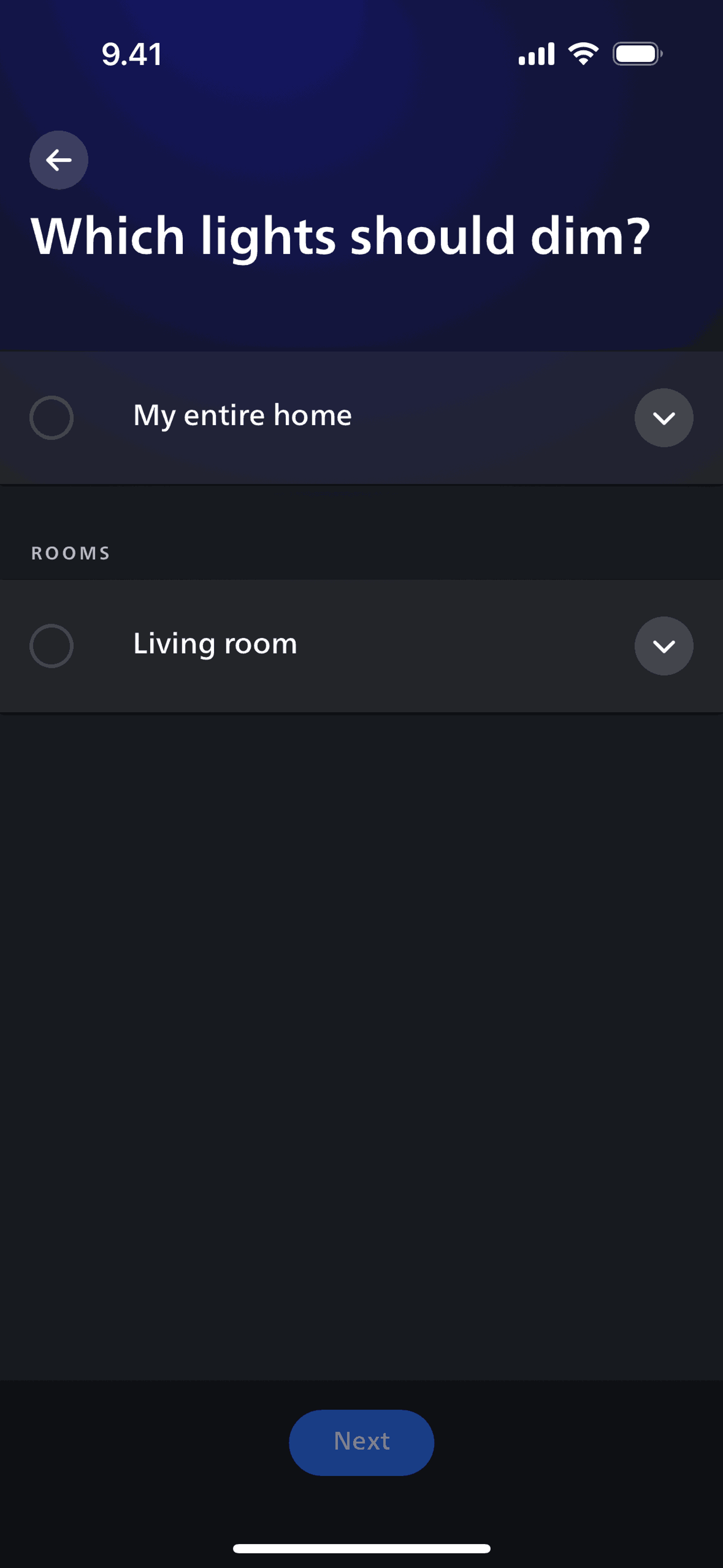 Philips Hue iOS Lifestyle interface screenshot 14