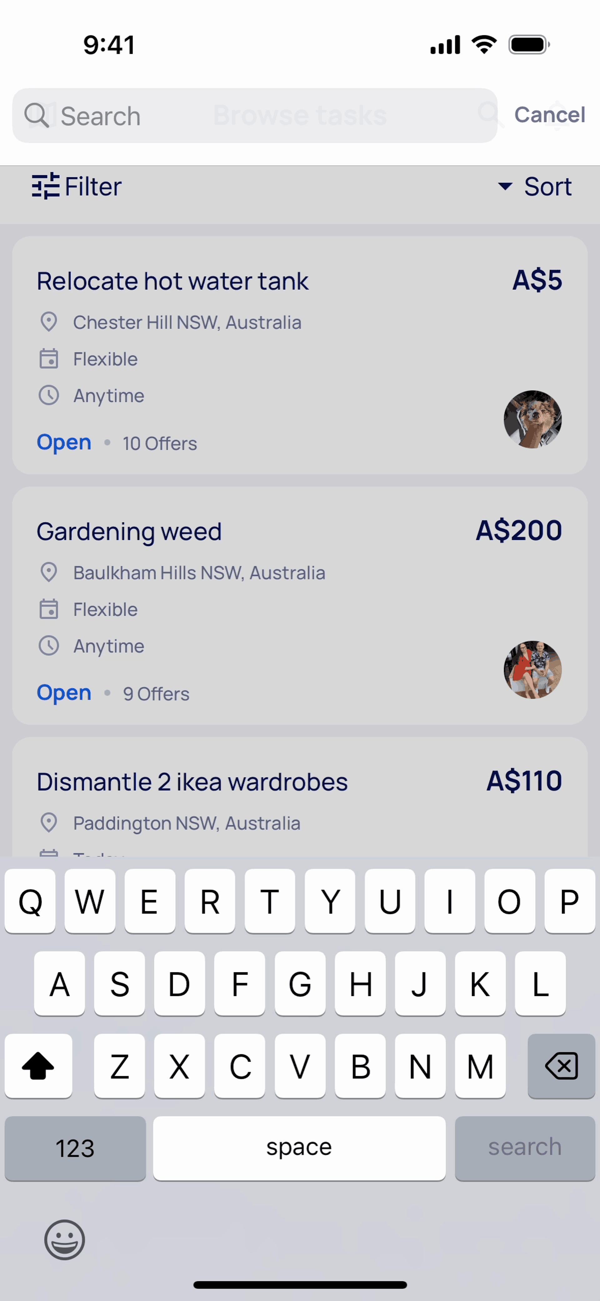 Airtasker iOS Jobs & Recruitment interface screenshot 13