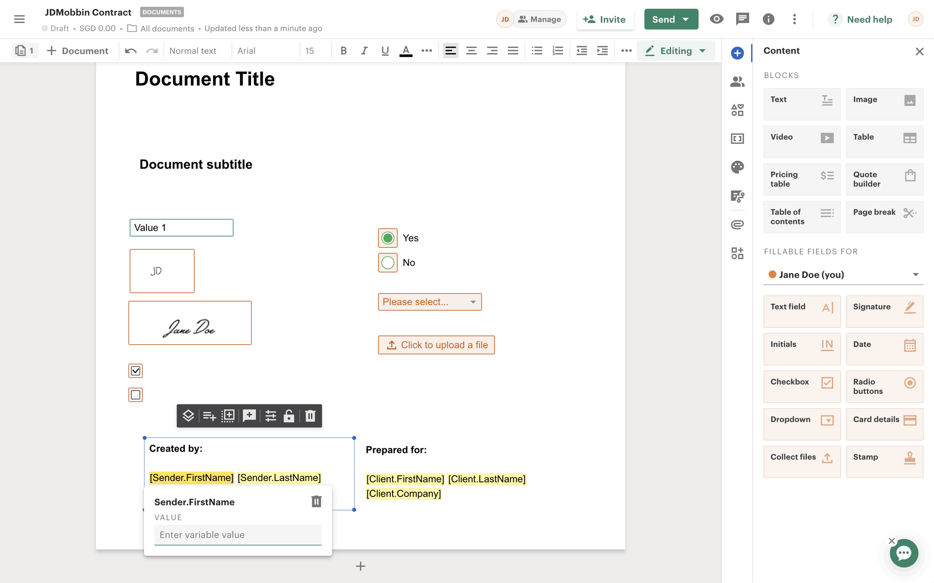 PandaDoc Web Business interface screenshot 6