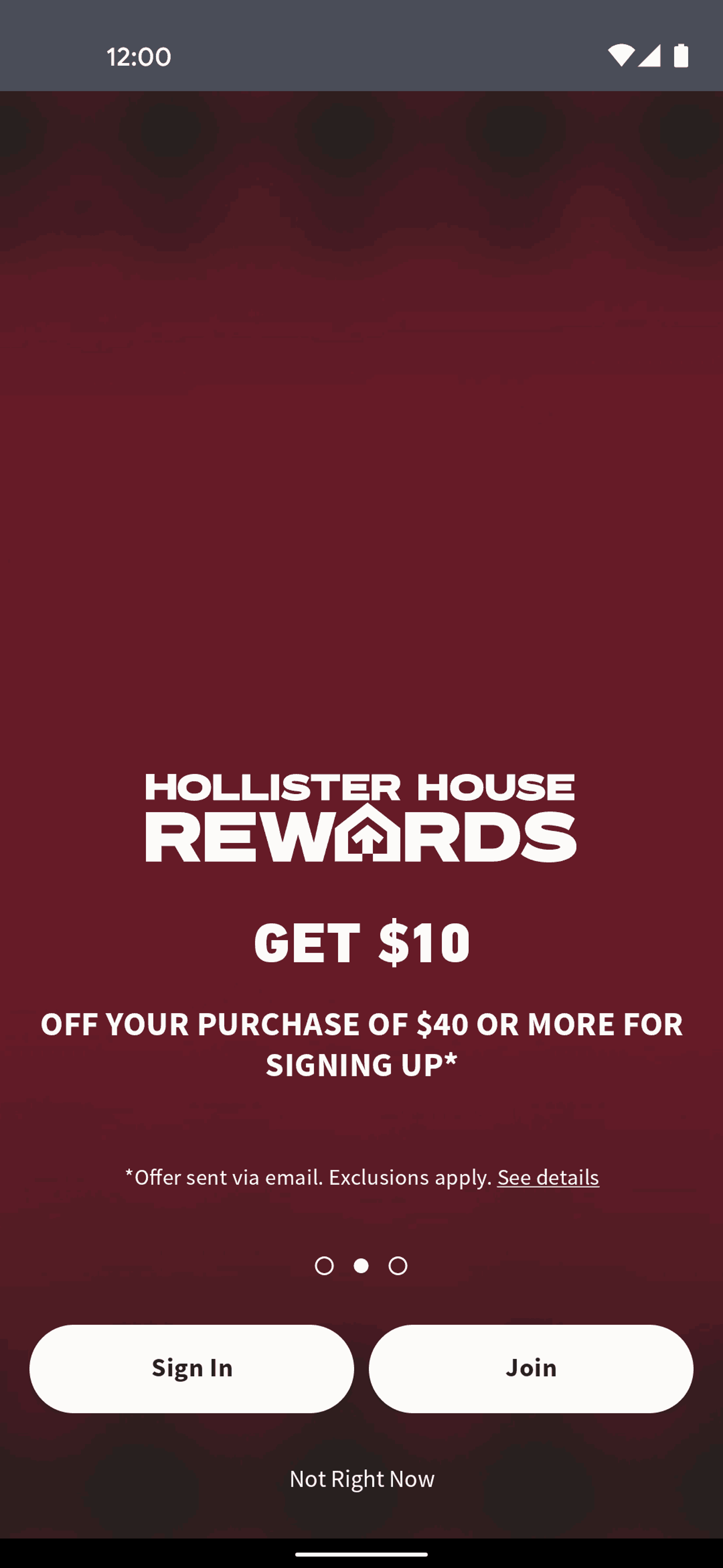 Hollister Co. Android Shopping interface screenshot 3