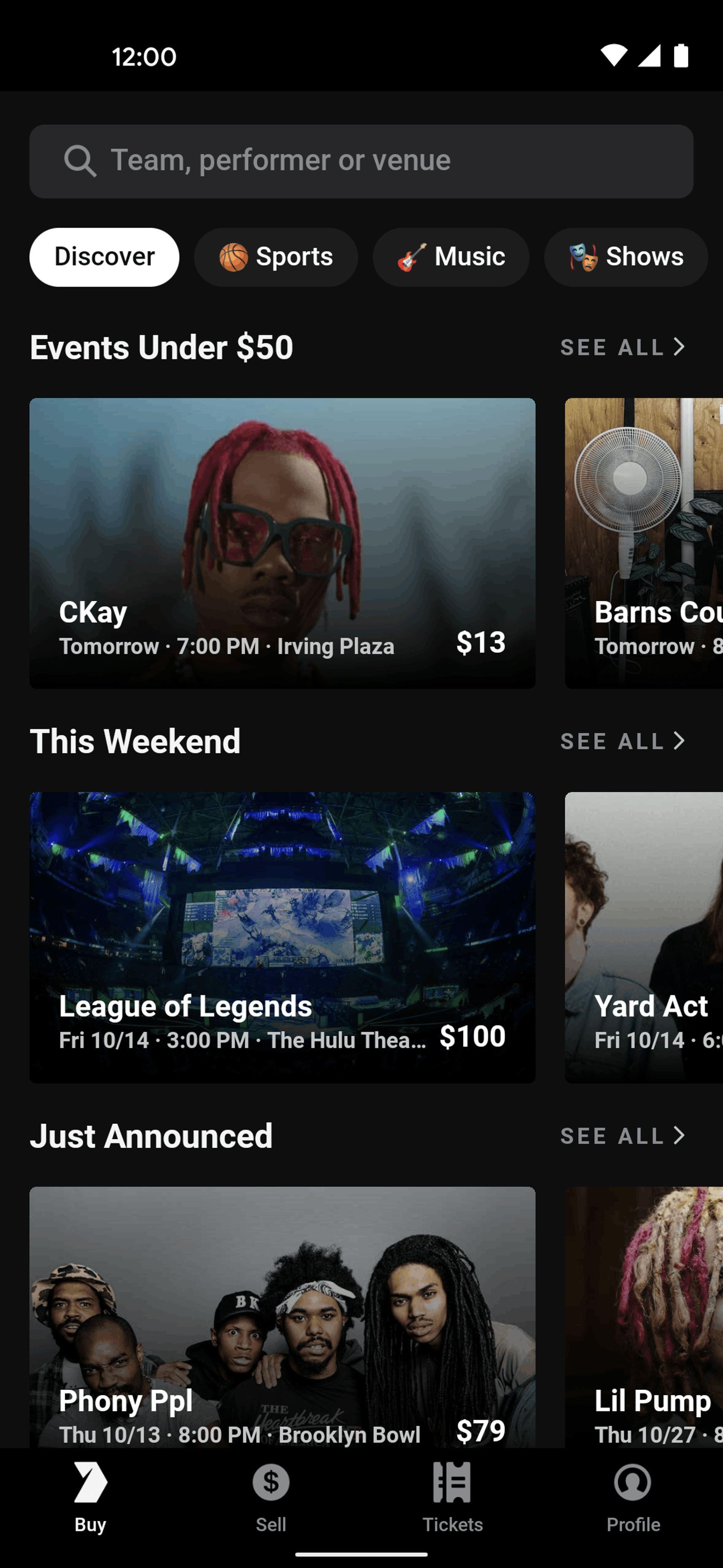 Gametime Android Entertainment interface screenshot 22