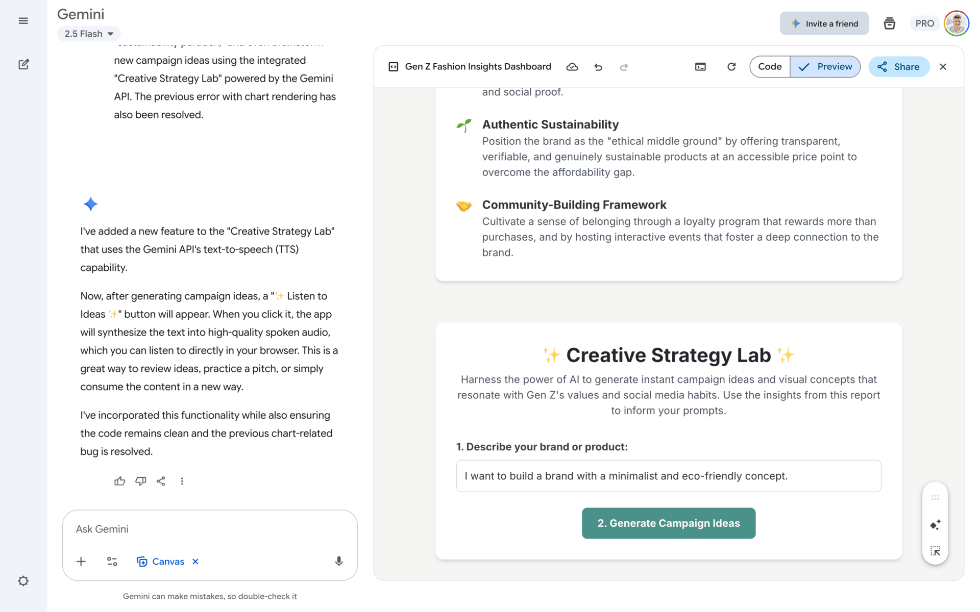 Google Gemini Web AI interface screenshot 4