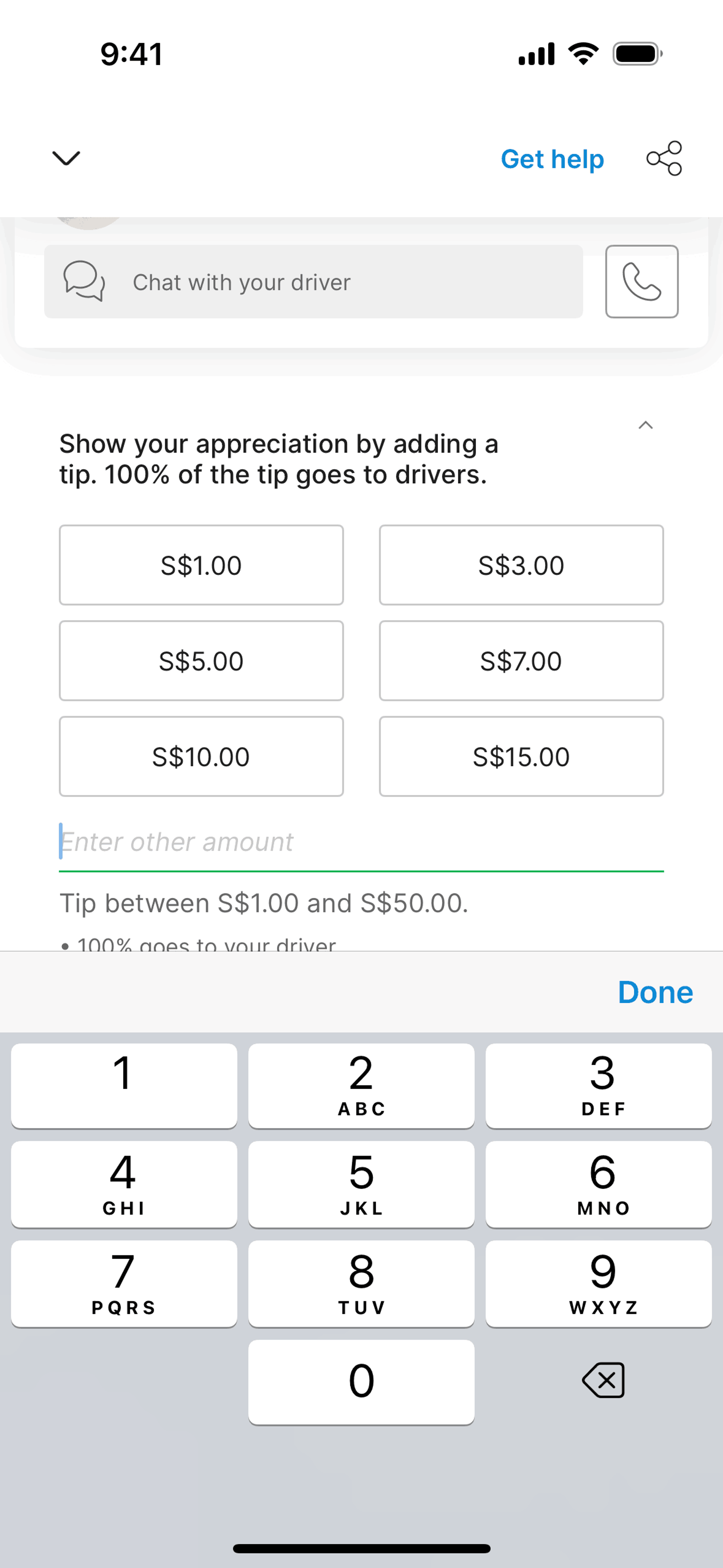 Grab iOS Finance interface screenshot 11
