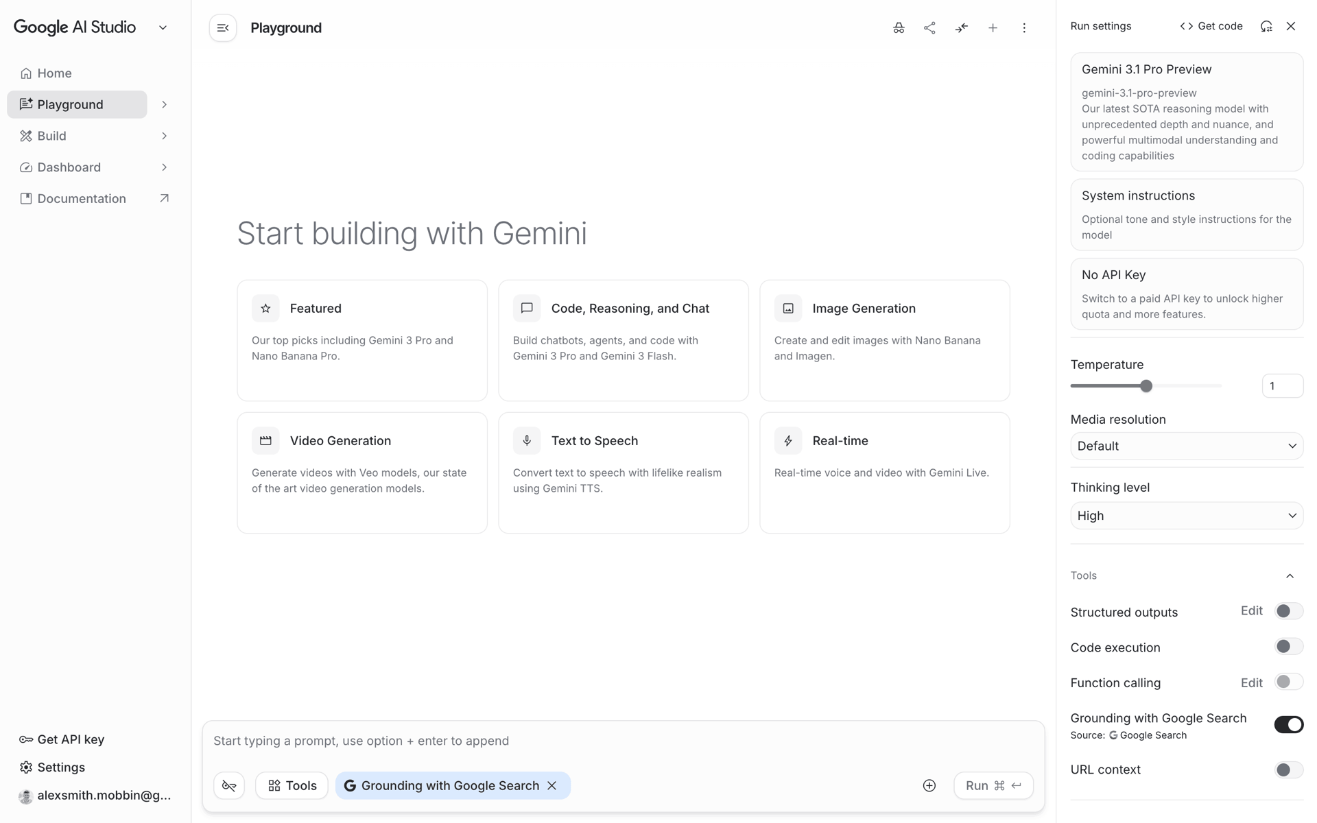 Google AI Studio Web machine learning interface screenshot 9