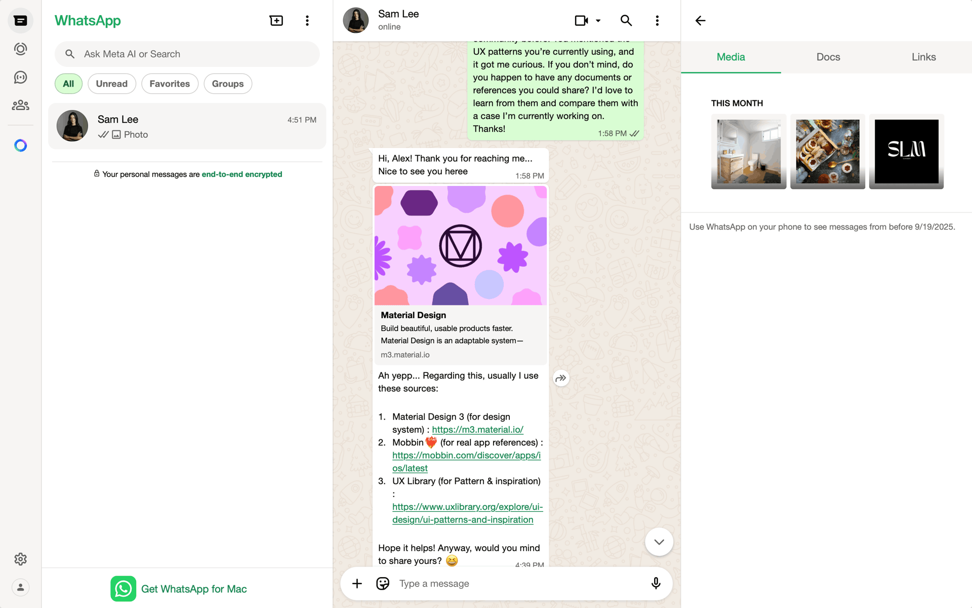 WhatsApp Web Social Networking interface screenshot 15