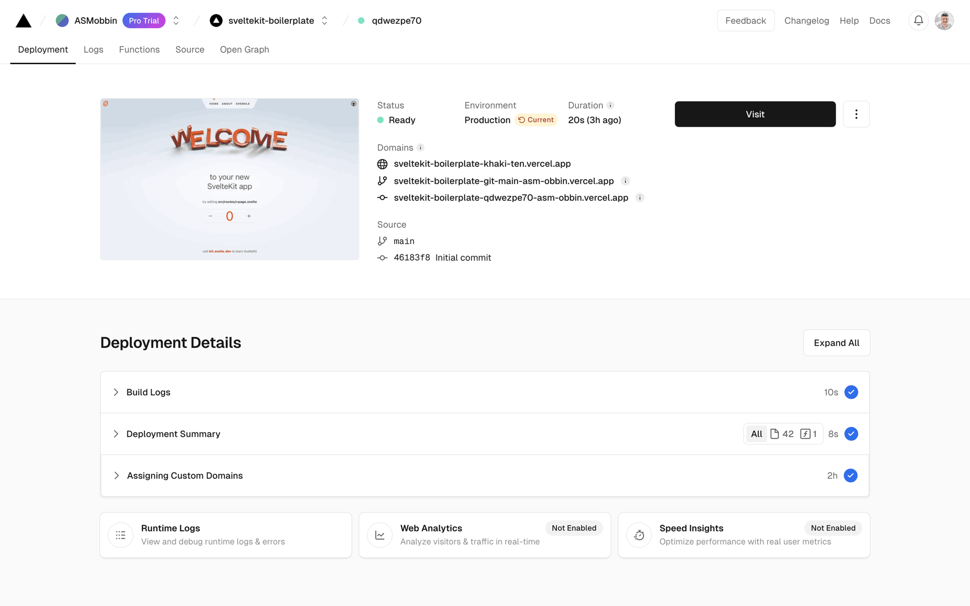 Vercel Web Developer Tools interface screenshot 7