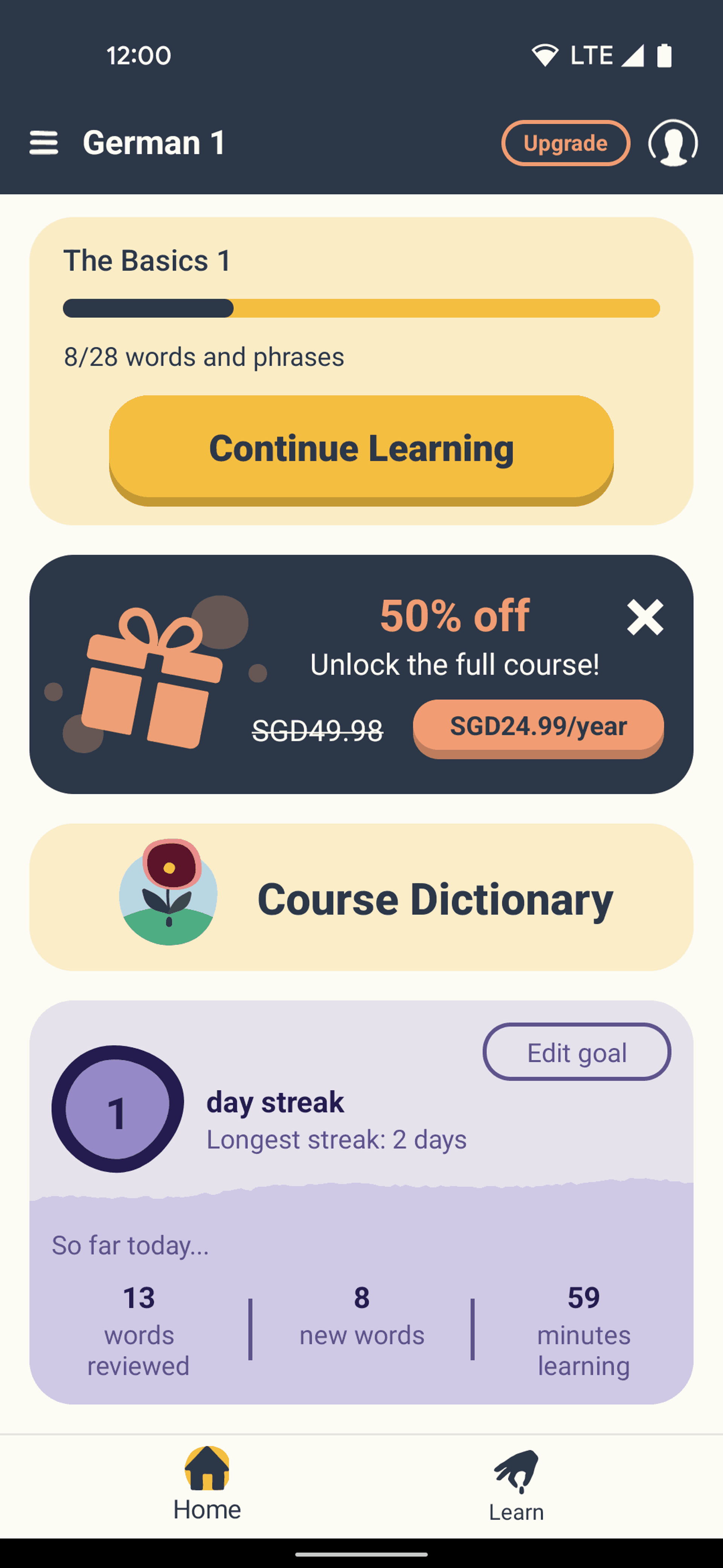 Memrise Android Education interface screenshot 4