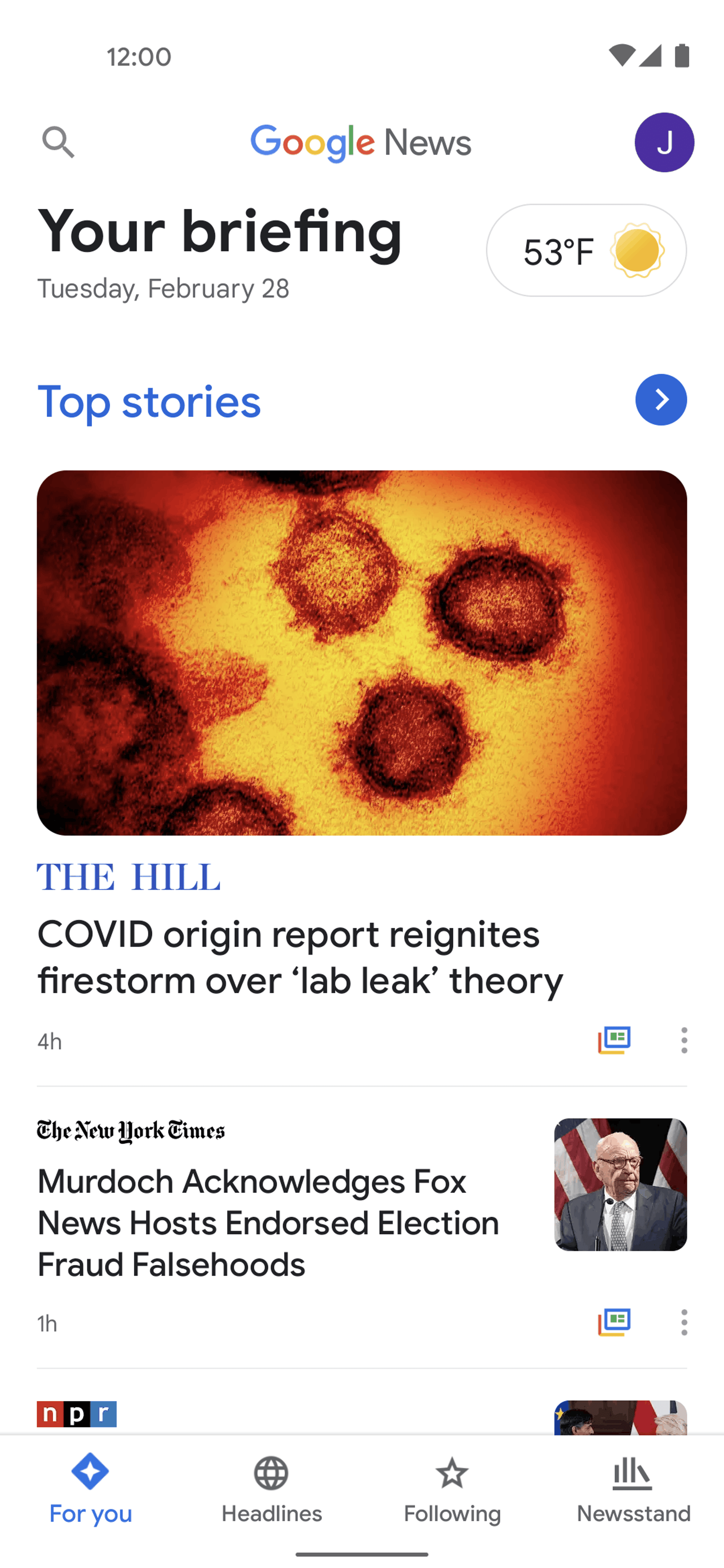 Google News Android News interface screenshot 5