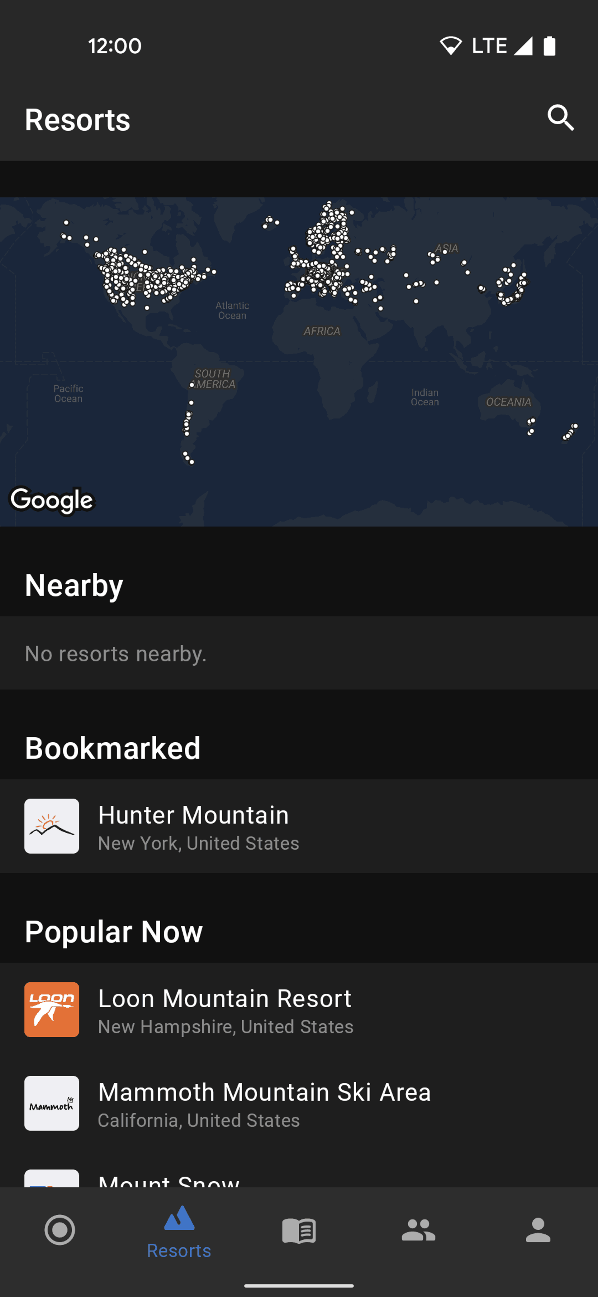 Slopes Android Sports interface screenshot 20