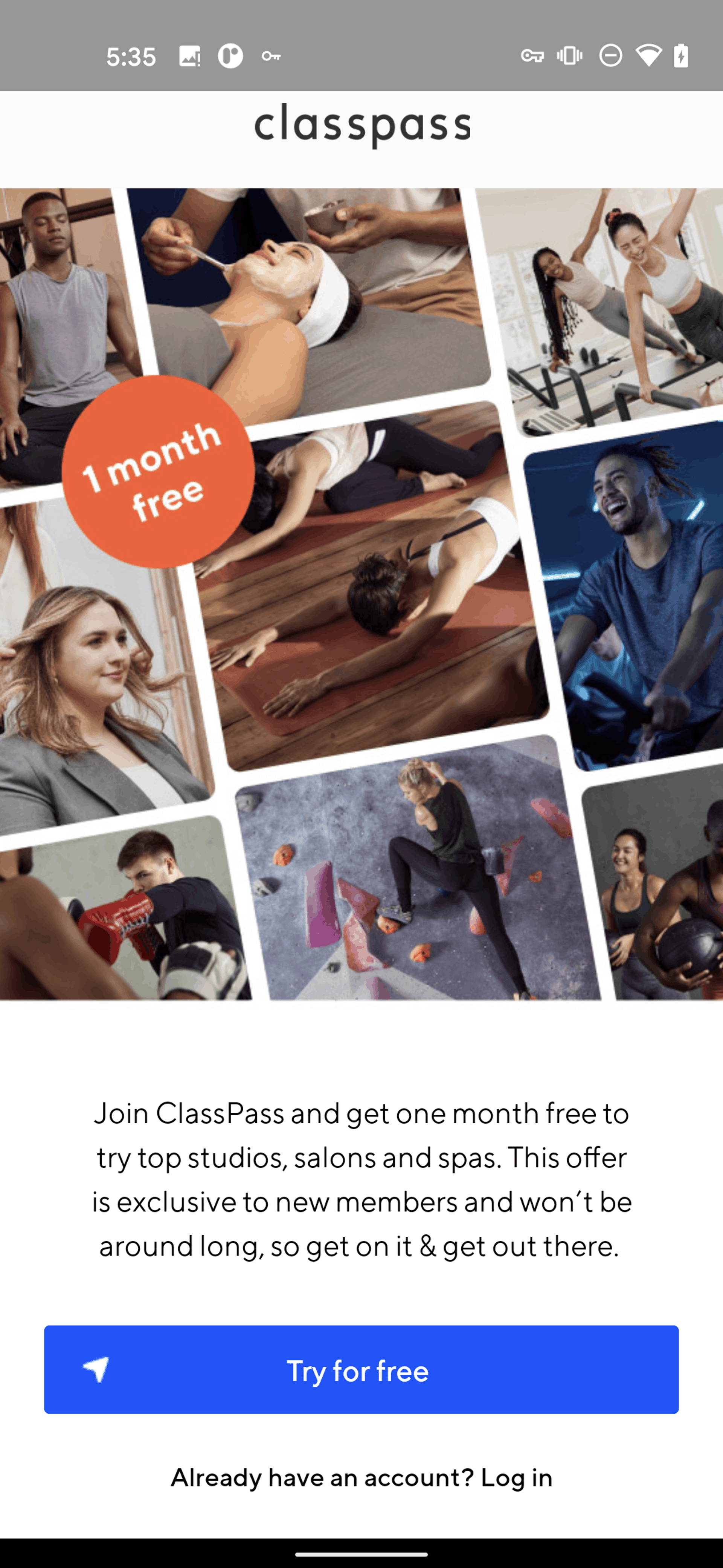 ClassPass Android Health & Fitness interface screenshot 2