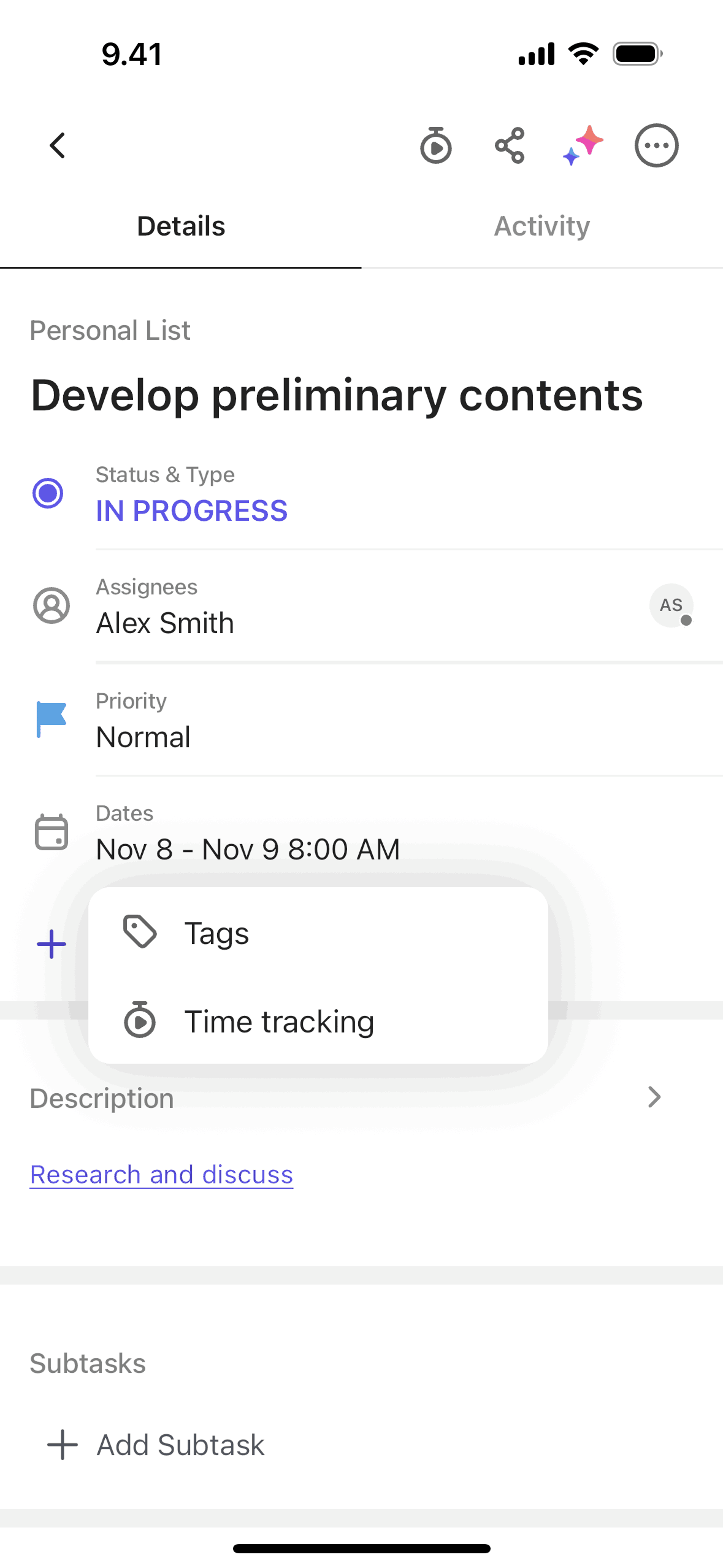 ClickUp iOS Productivity interface screenshot 21