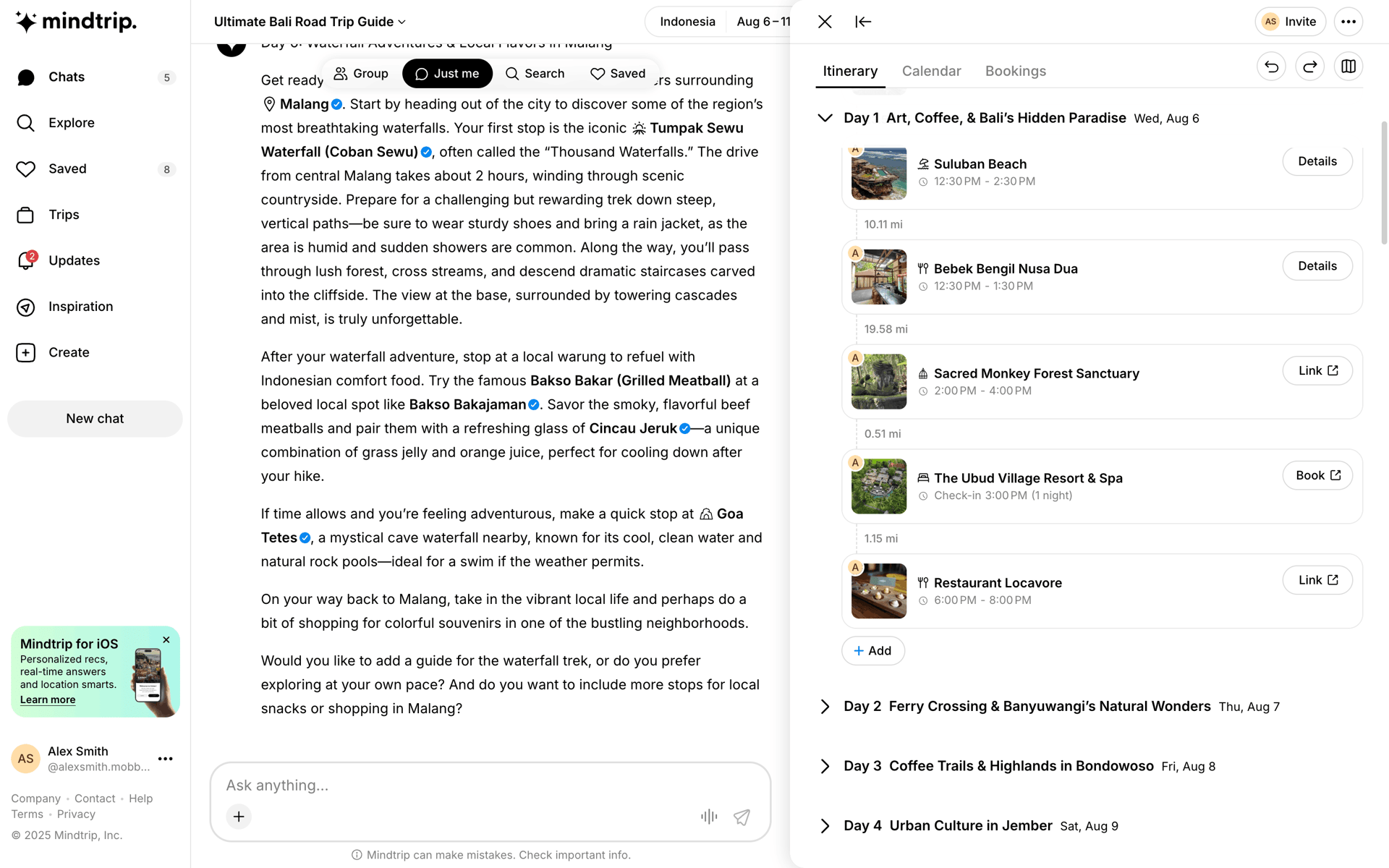 Mindtrip Web AI interface screenshot 4