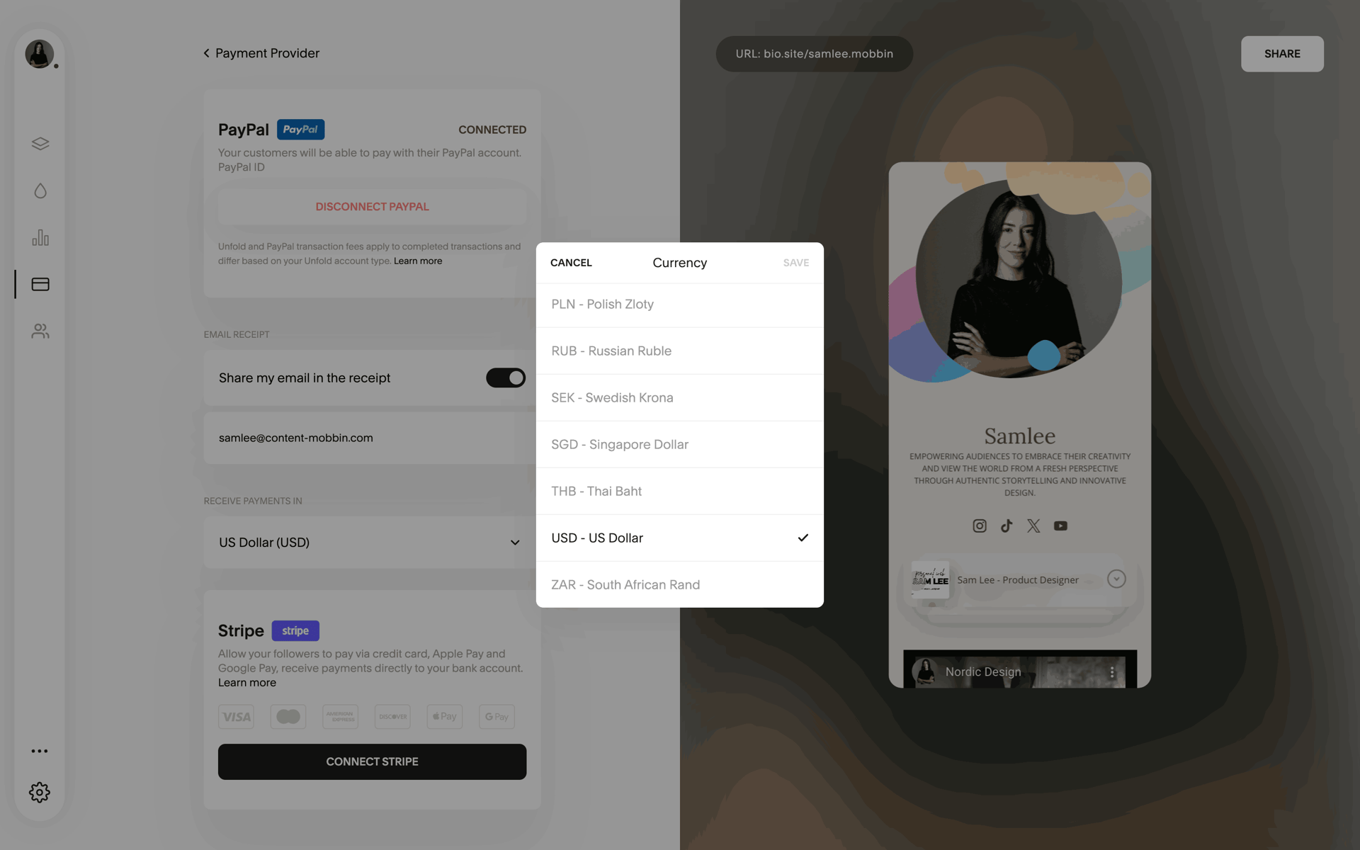 Biosites Web Business interface screenshot 7