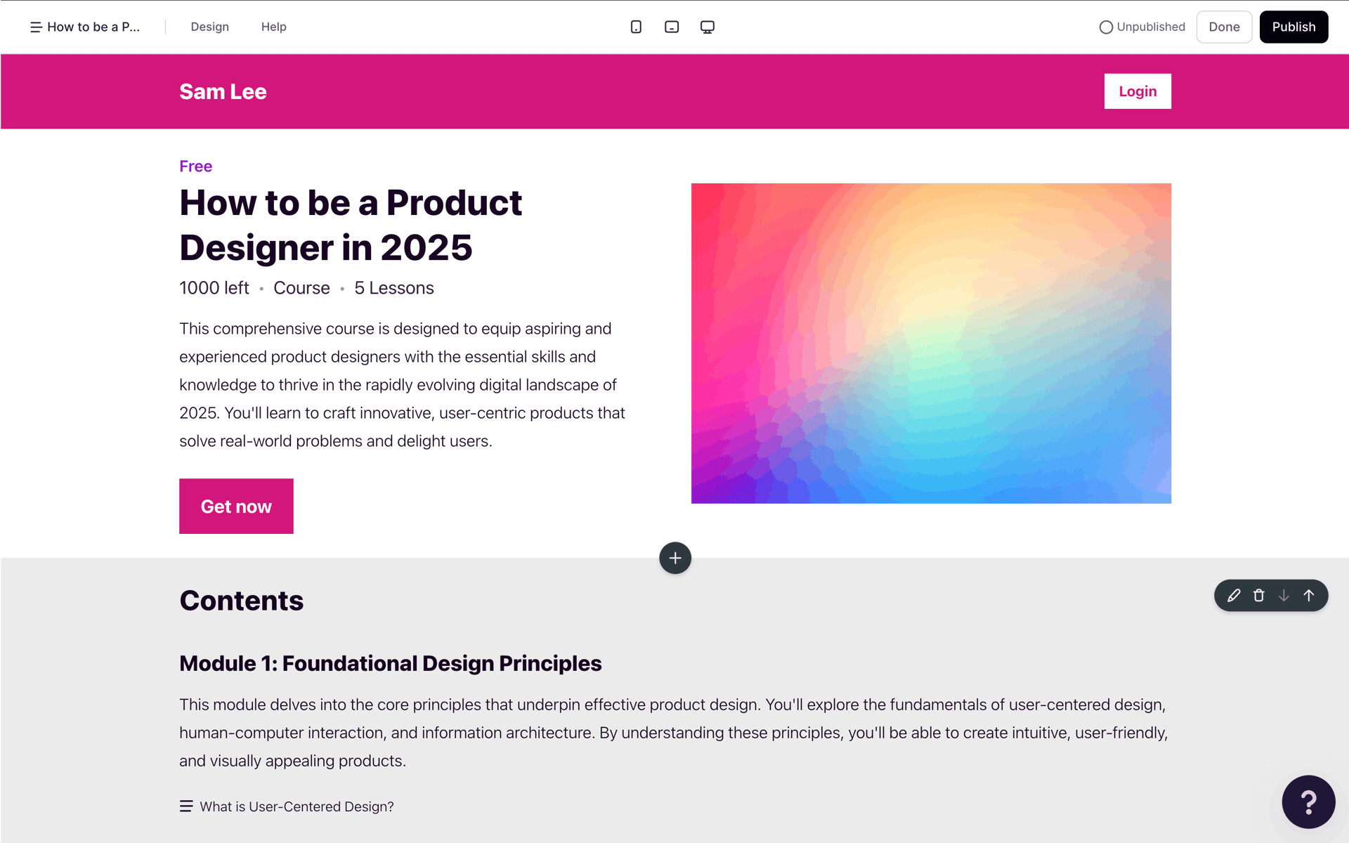 Podia Web Business interface screenshot 9