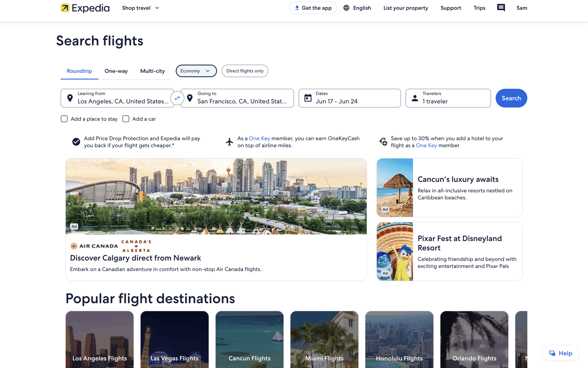 Expedia Web Travel & Transportation interface screenshot 7