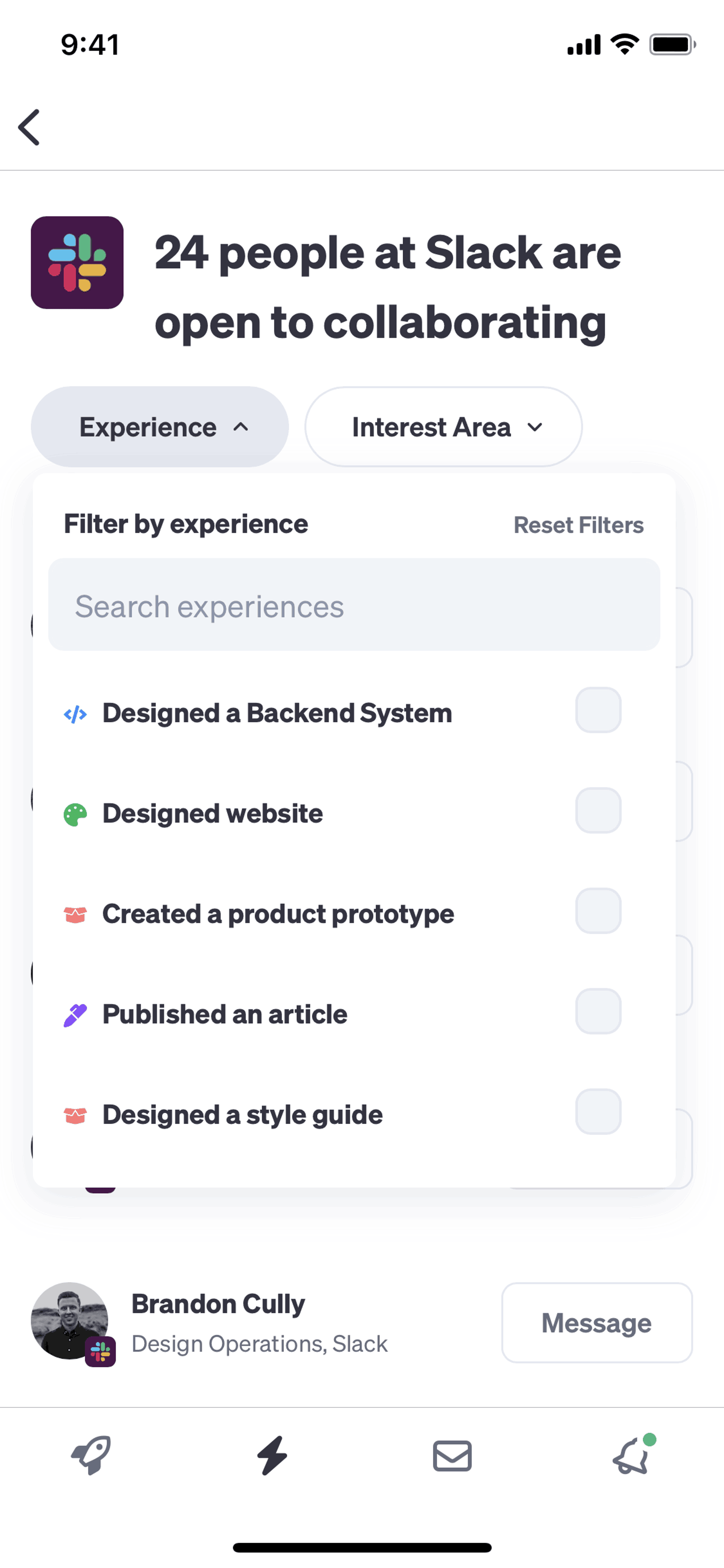 Polywork iOS Social Networking interface screenshot 9