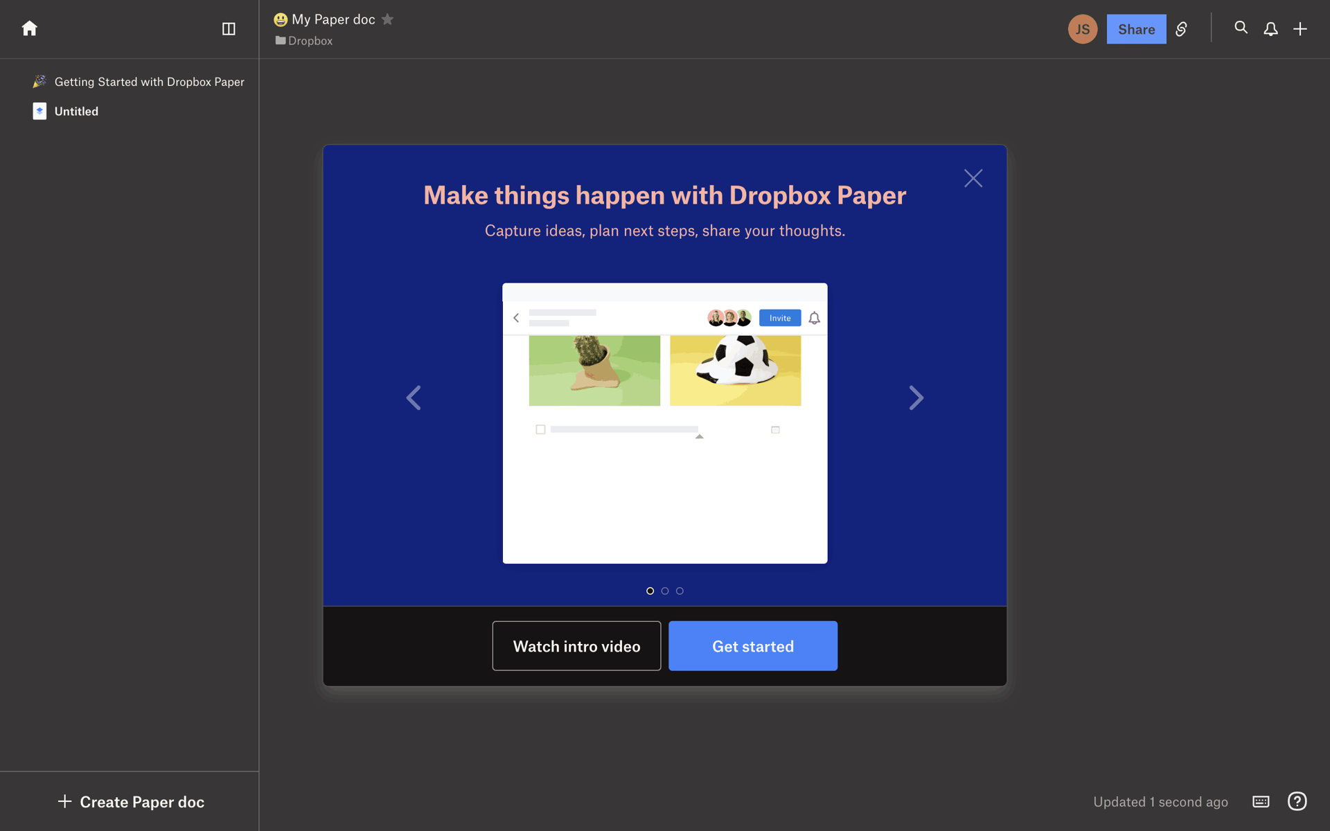 Dropbox Paper Web Productivity interface screenshot 12