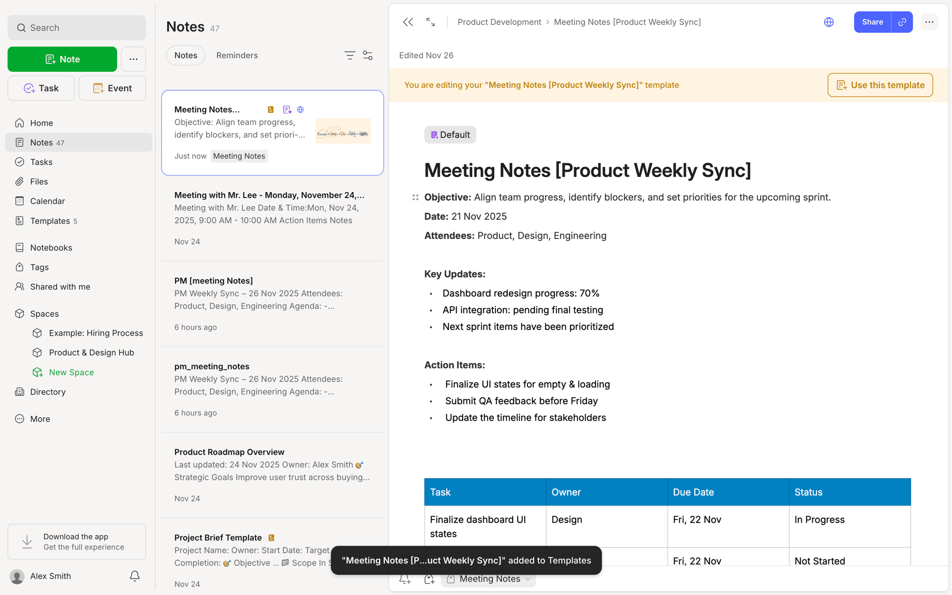 Evernote Web Productivity interface screenshot 14