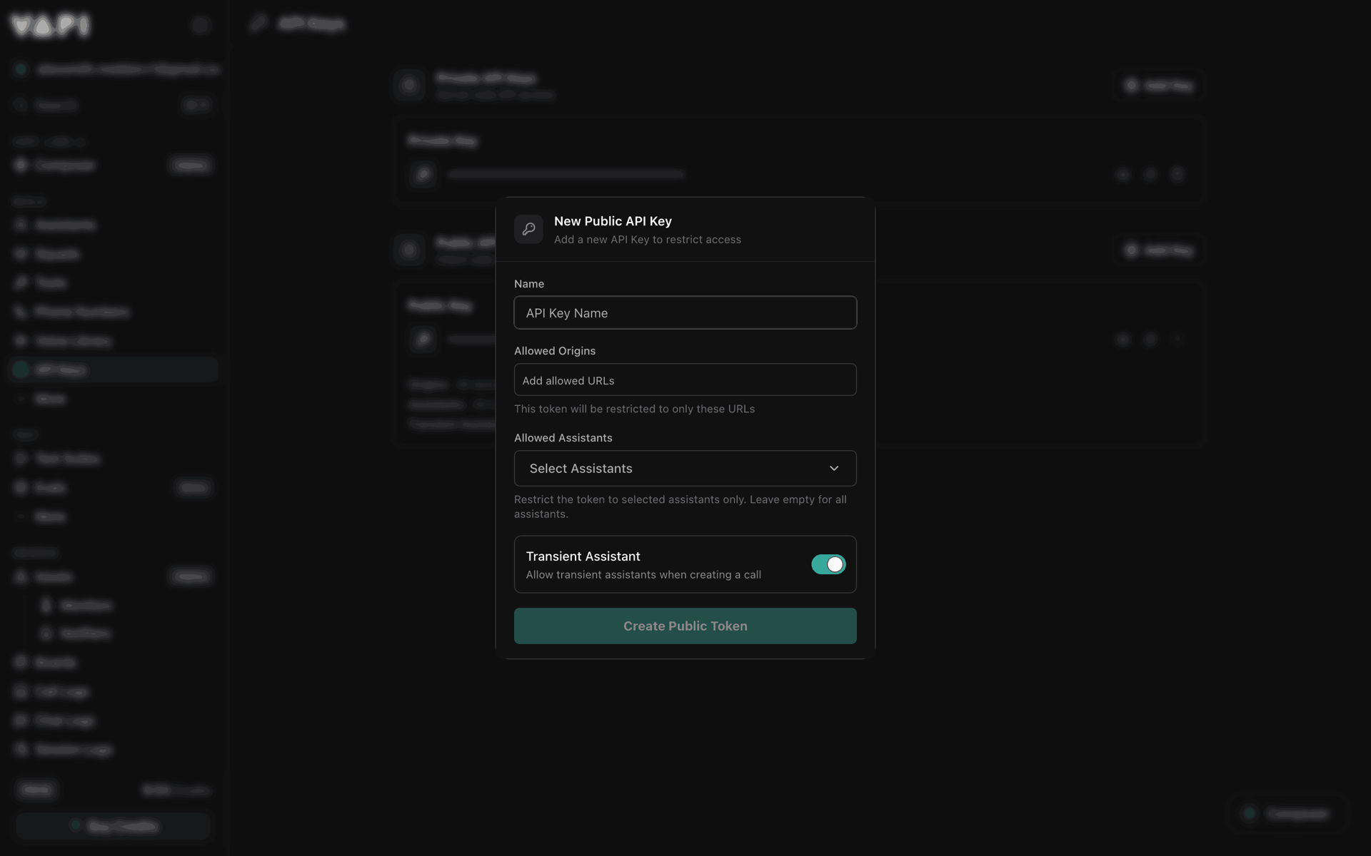 Vapi Web AI interface screenshot 4