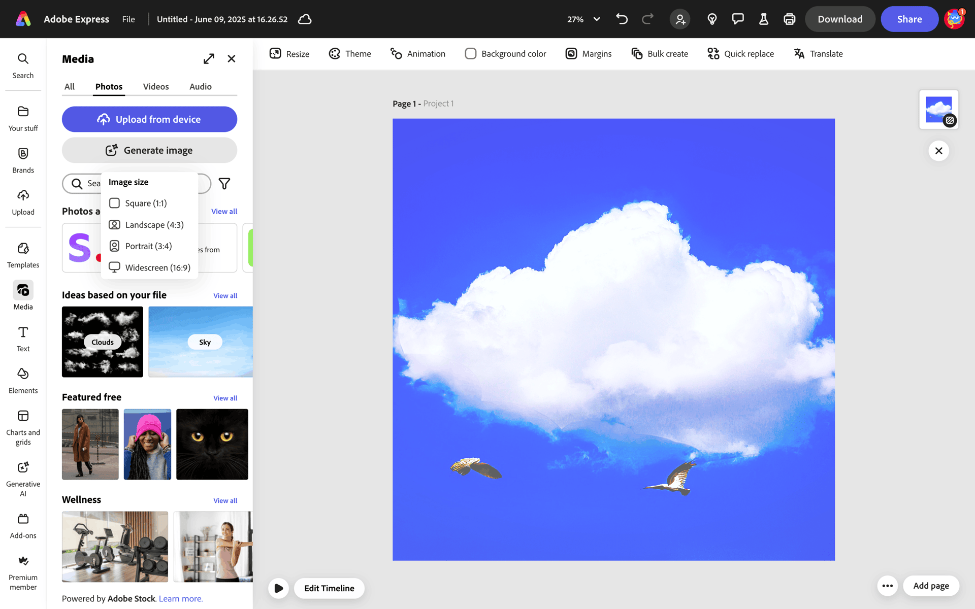 Adobe Express Web AI interface screenshot 8