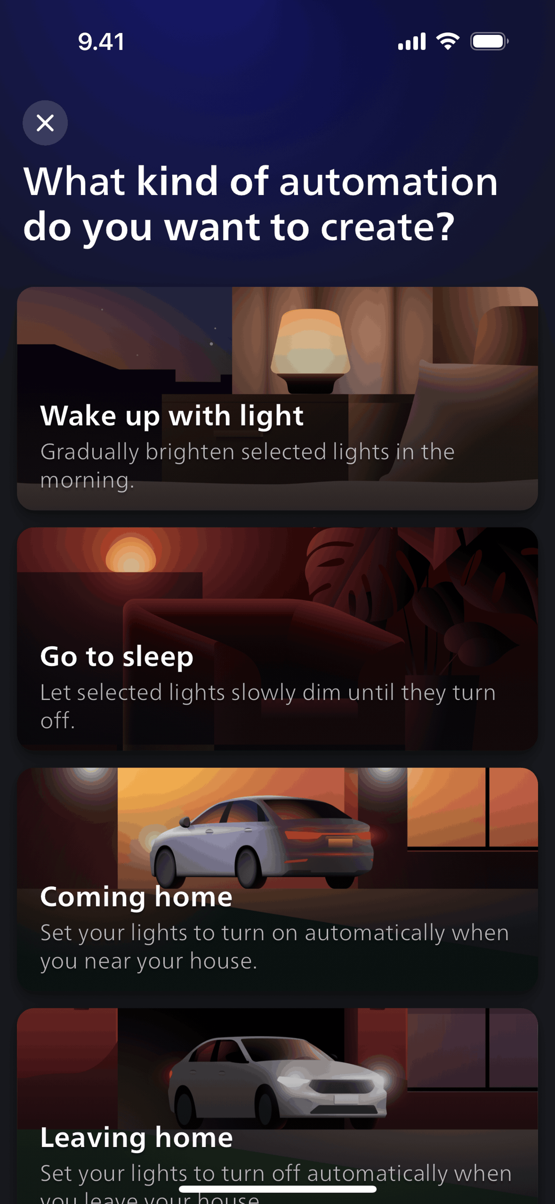 Philips Hue iOS Lifestyle interface screenshot 13