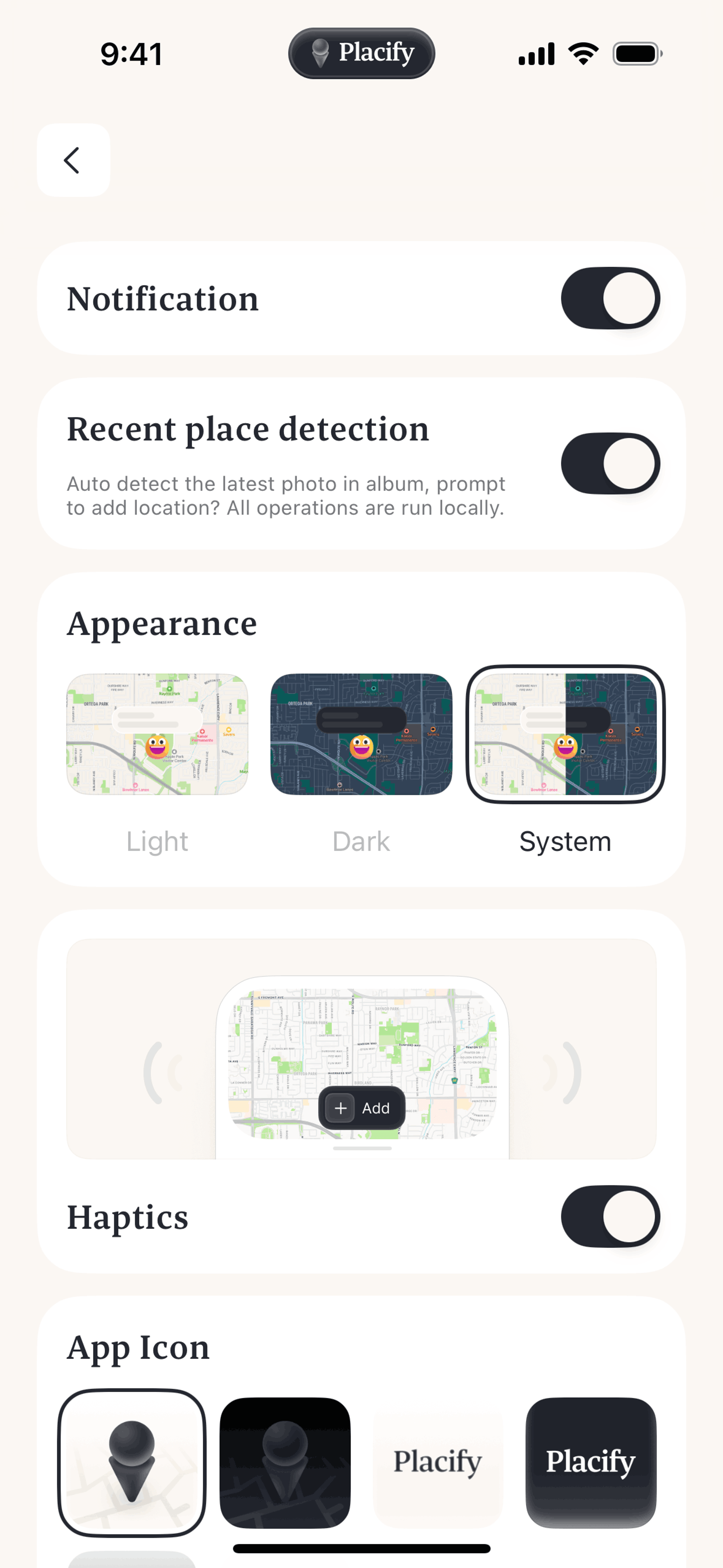 Placify iOS Lifestyle interface screenshot 23
