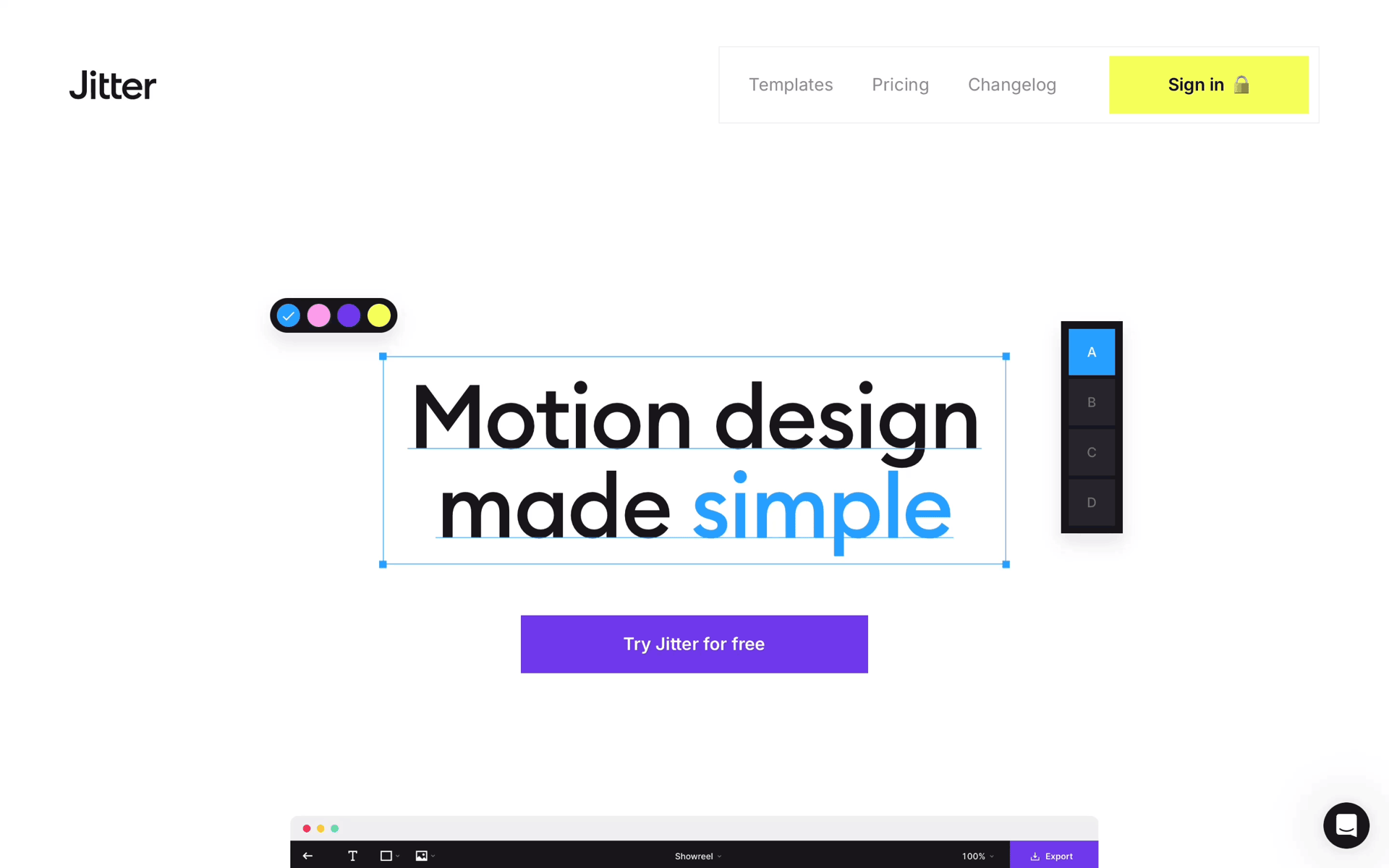 Jitter Web Graphics & Design interface screenshot 1