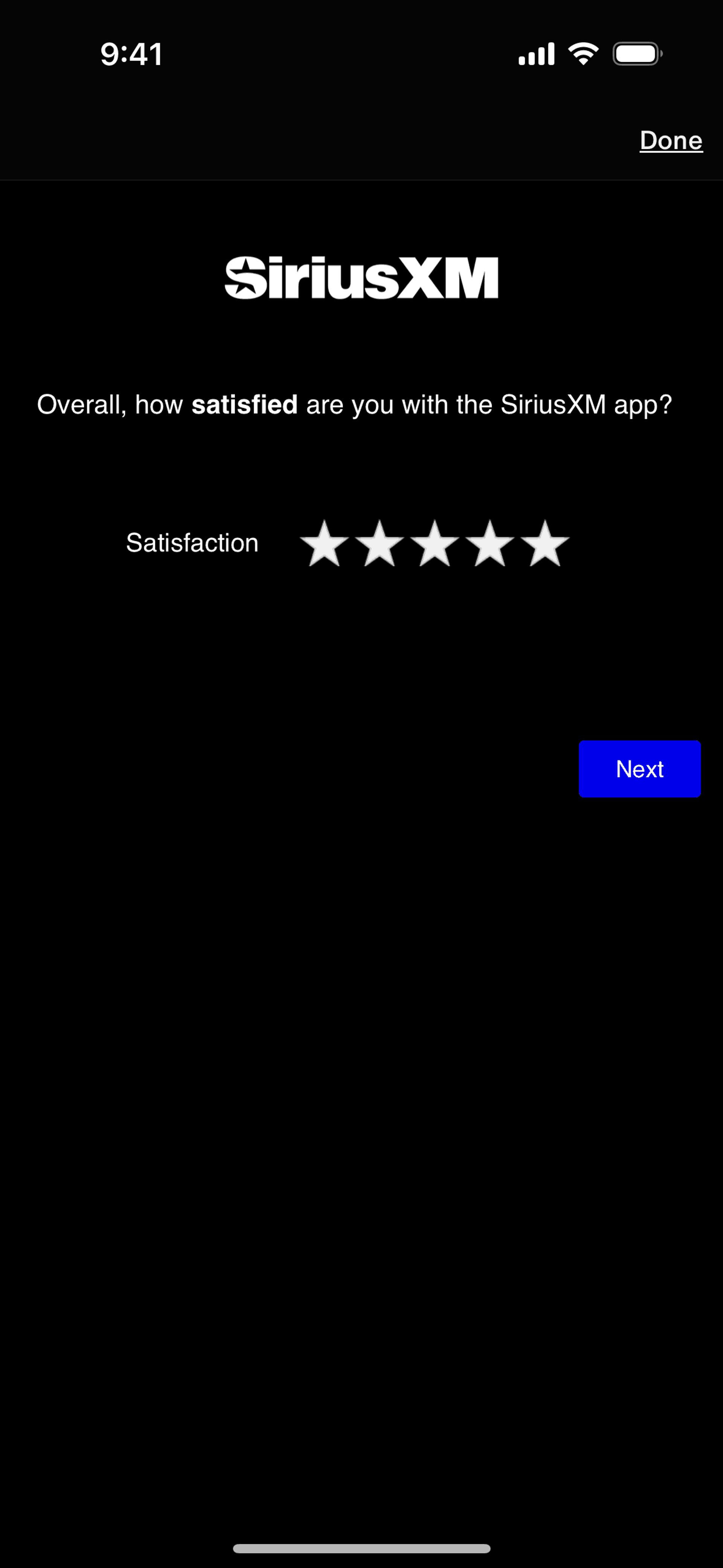 SiriusXM iOS Music & Audio interface screenshot 4