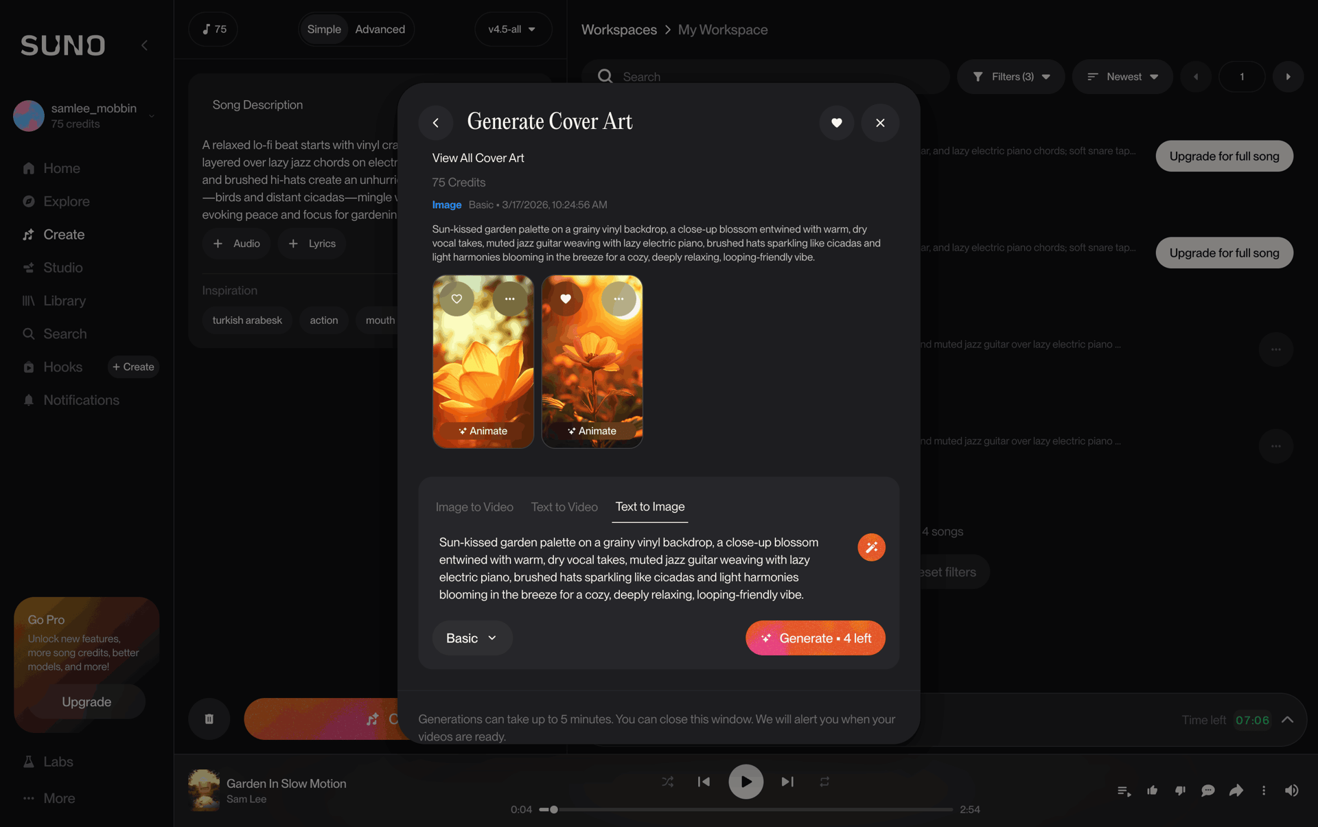 Suno Web AI interface screenshot 12