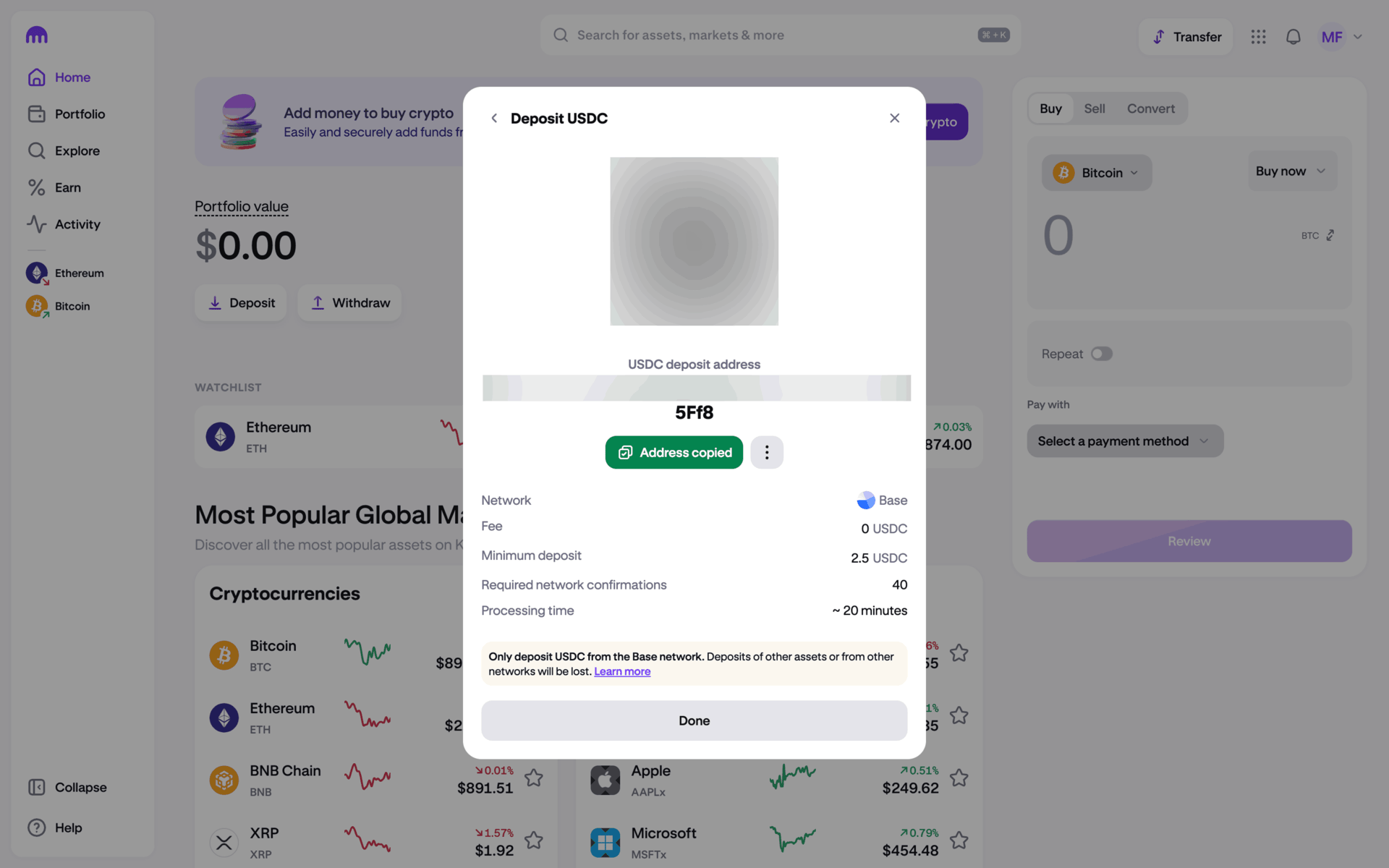 Kraken Web Finance interface screenshot 20