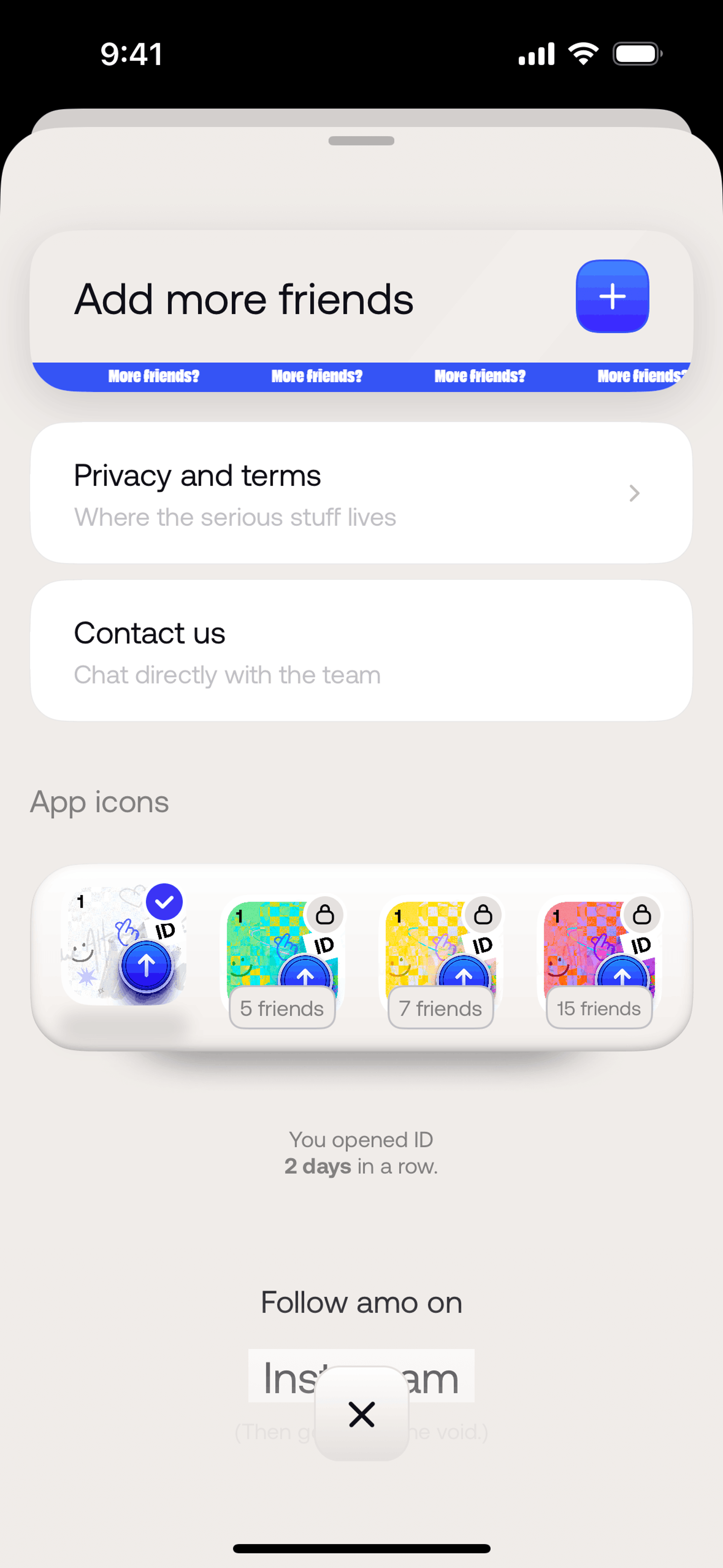 ID iOS Social Networking interface screenshot 10