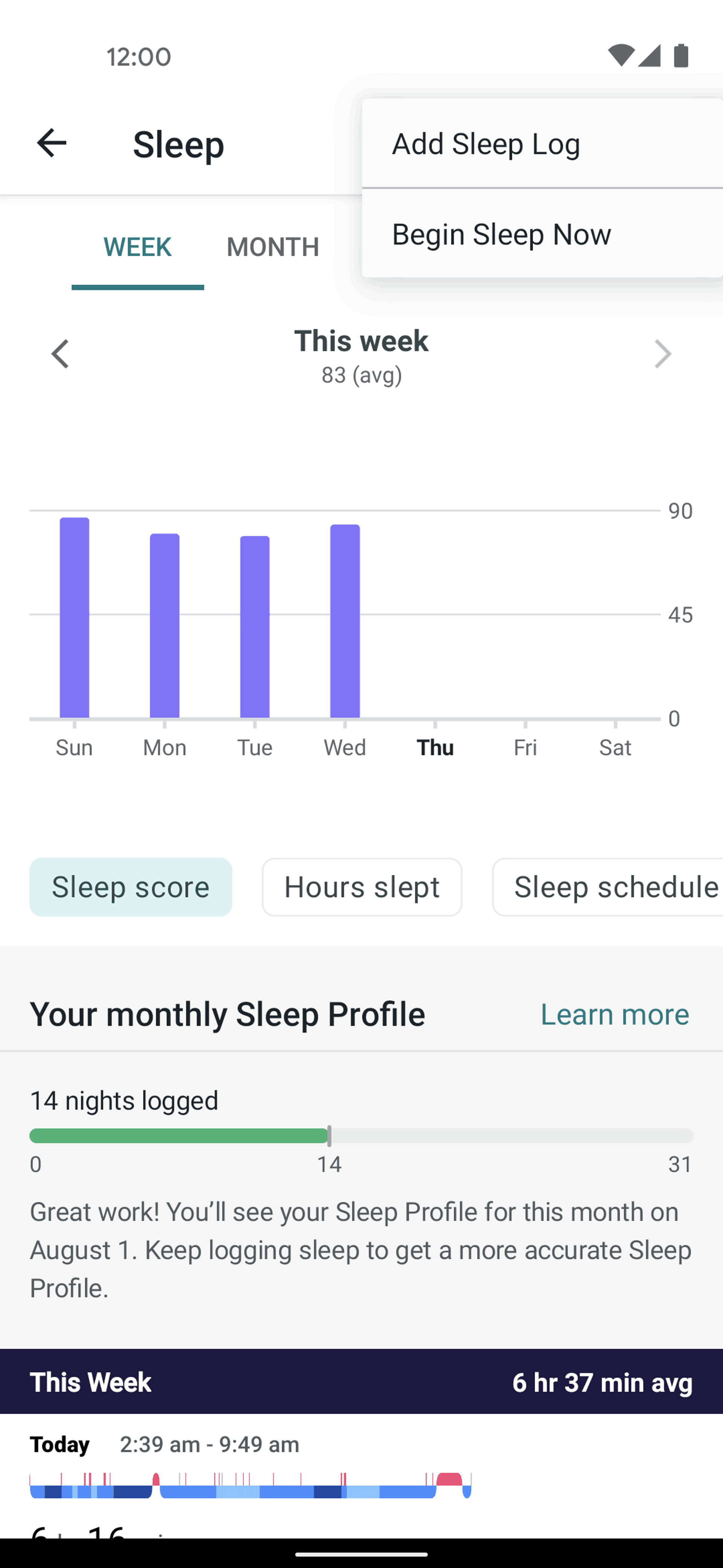 Fitbit Android Health & Fitness interface screenshot 6