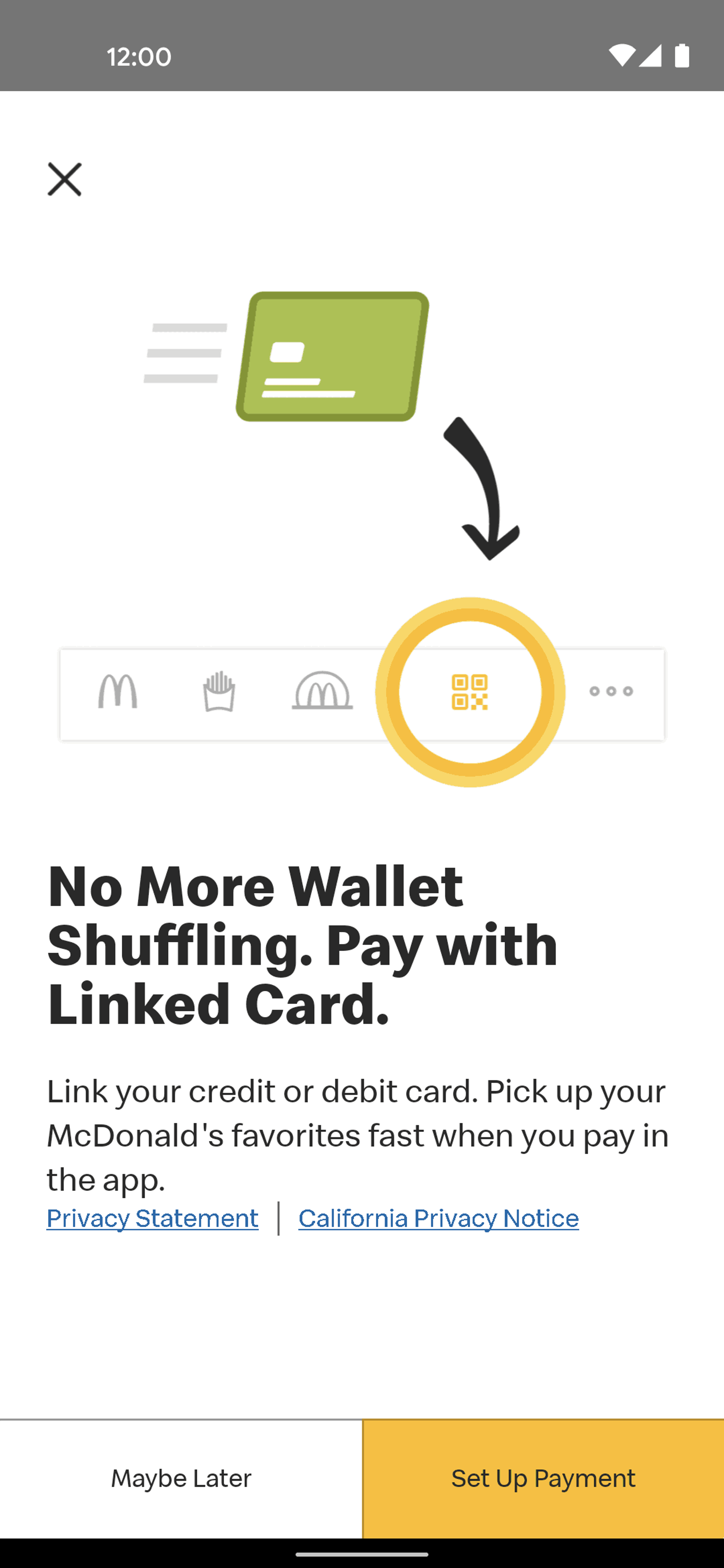 McDonald's Android Food & Drink interface screenshot 15