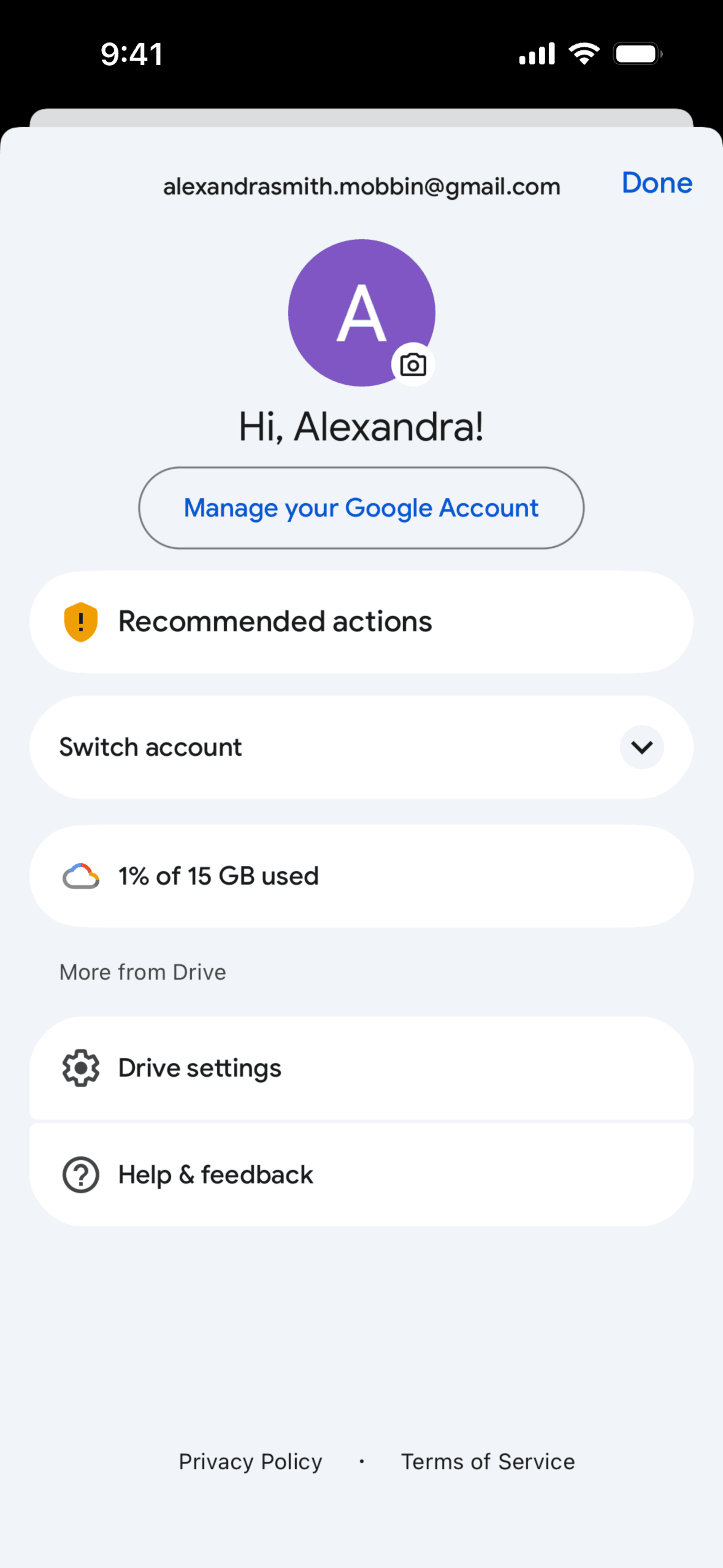 Google Drive iOS Productivity interface screenshot 16