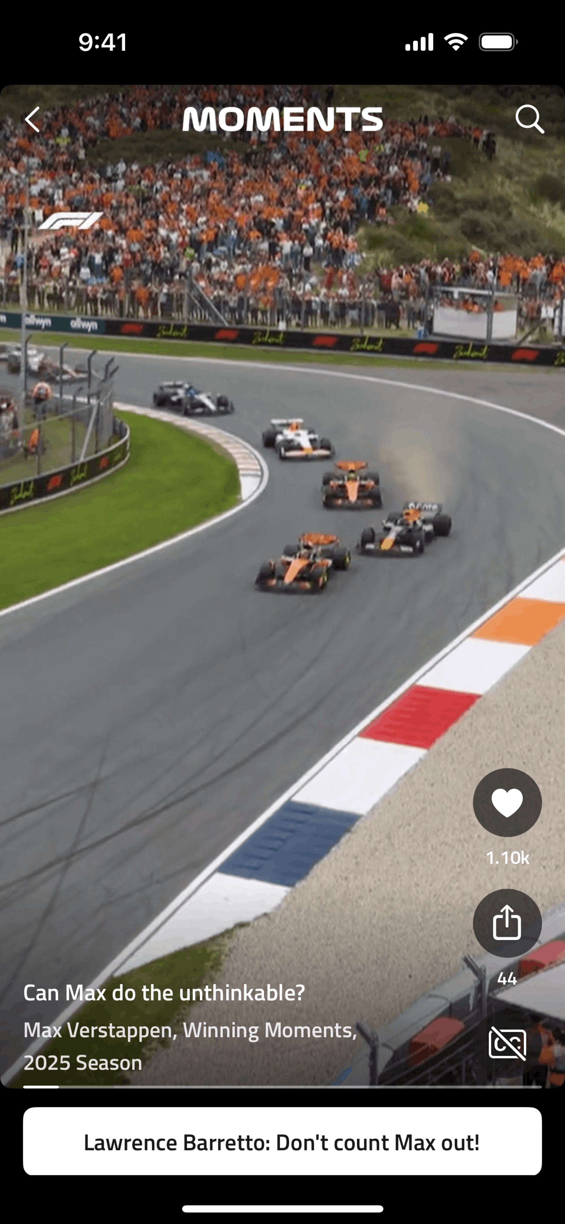 Formula 1® iOS Sports interface screenshot 20