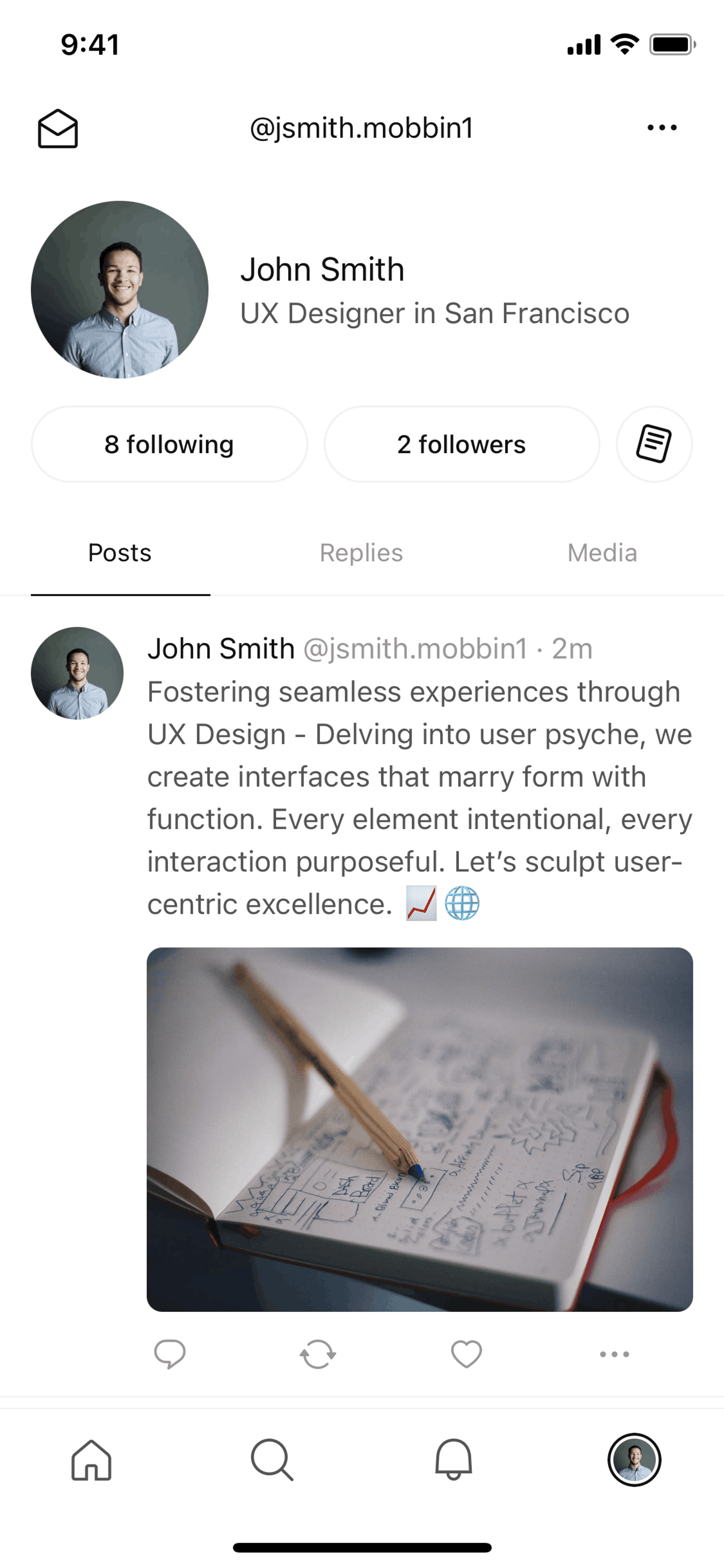 Posts iOS Social Networking interface screenshot 17